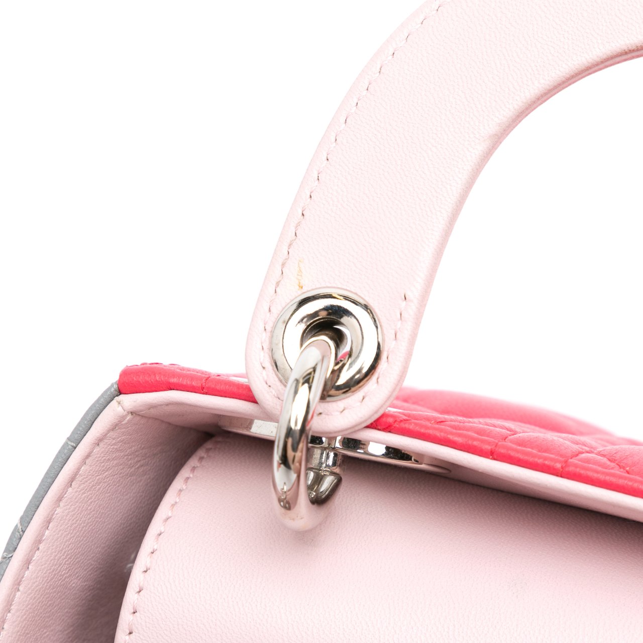 Dior Mini Tricolor Lambskin Cannage Lady Dior Roze