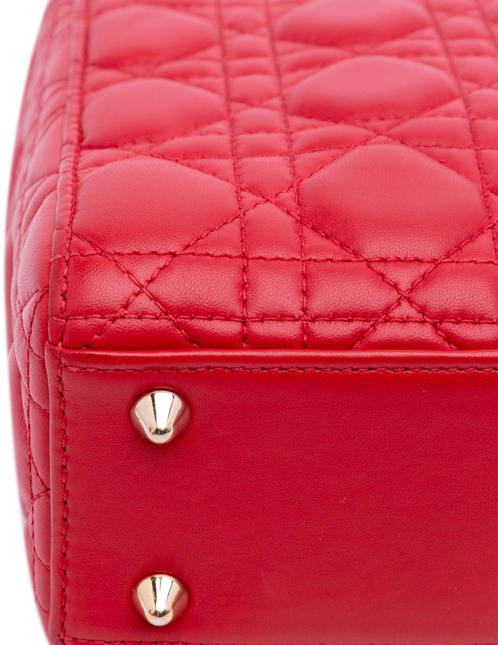 Dior Small Lambskin Cannage My ABCDior Lady Dior Rood