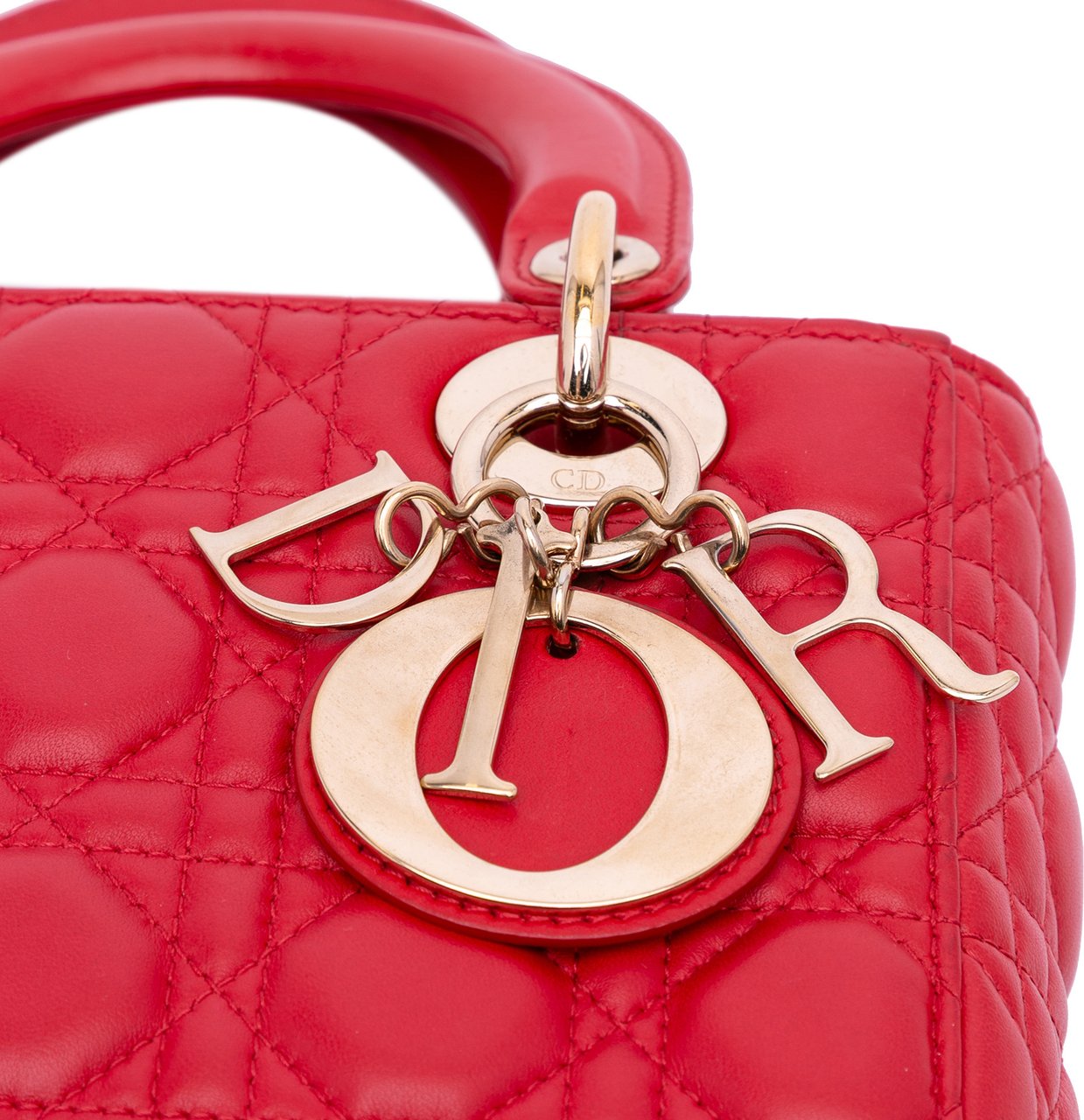 Dior Small Lambskin Cannage My ABCDior Lady Dior Rood