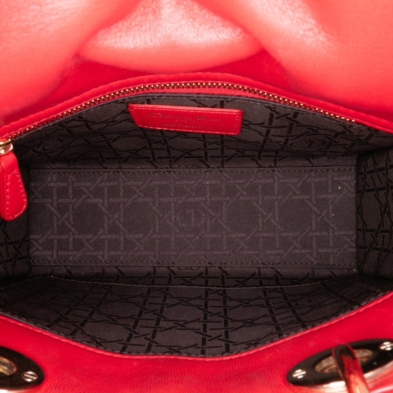 Dior Small Lambskin Cannage My ABCDior Lady Dior Rood