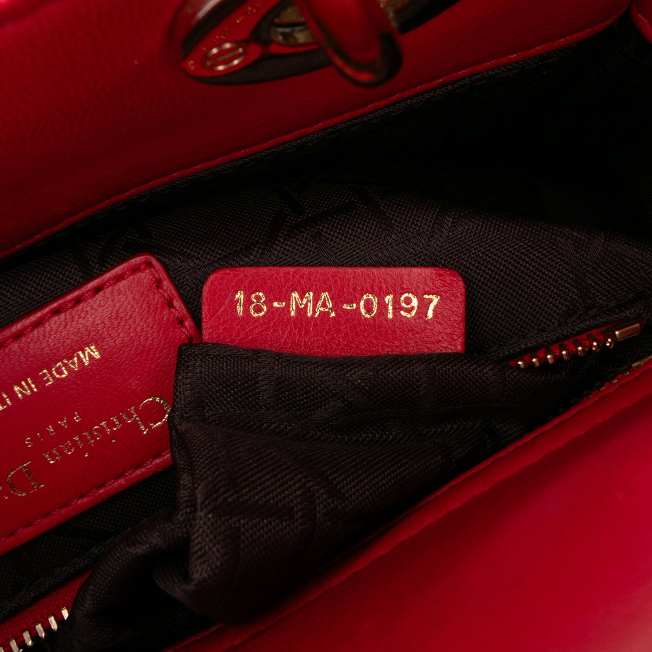 Dior Small Lambskin Cannage My ABCDior Lady Dior Rood