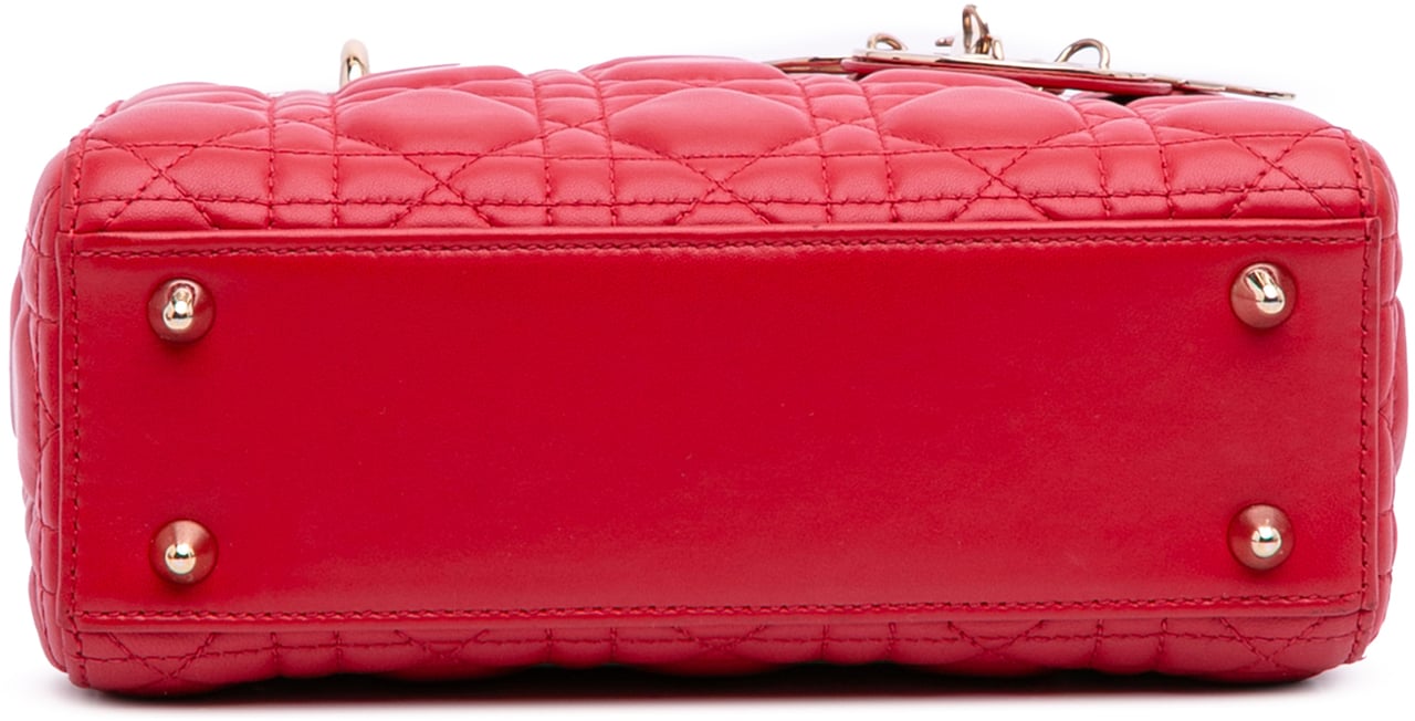 Dior Small Lambskin Cannage My ABCDior Lady Dior Rood