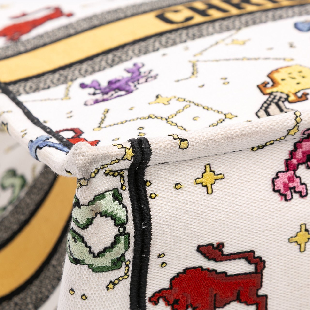 Dior Large Zodiac Pixel Zodiac Book Tote Wit