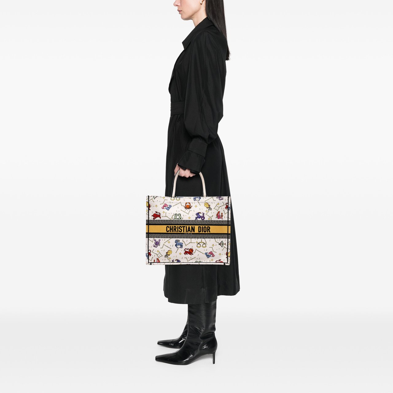 Dior Large Zodiac Pixel Zodiac Book Tote Wit