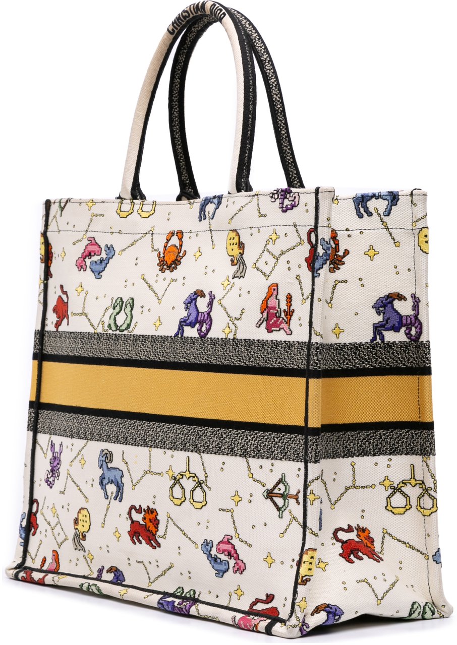 Dior Large Zodiac Pixel Zodiac Book Tote Wit
