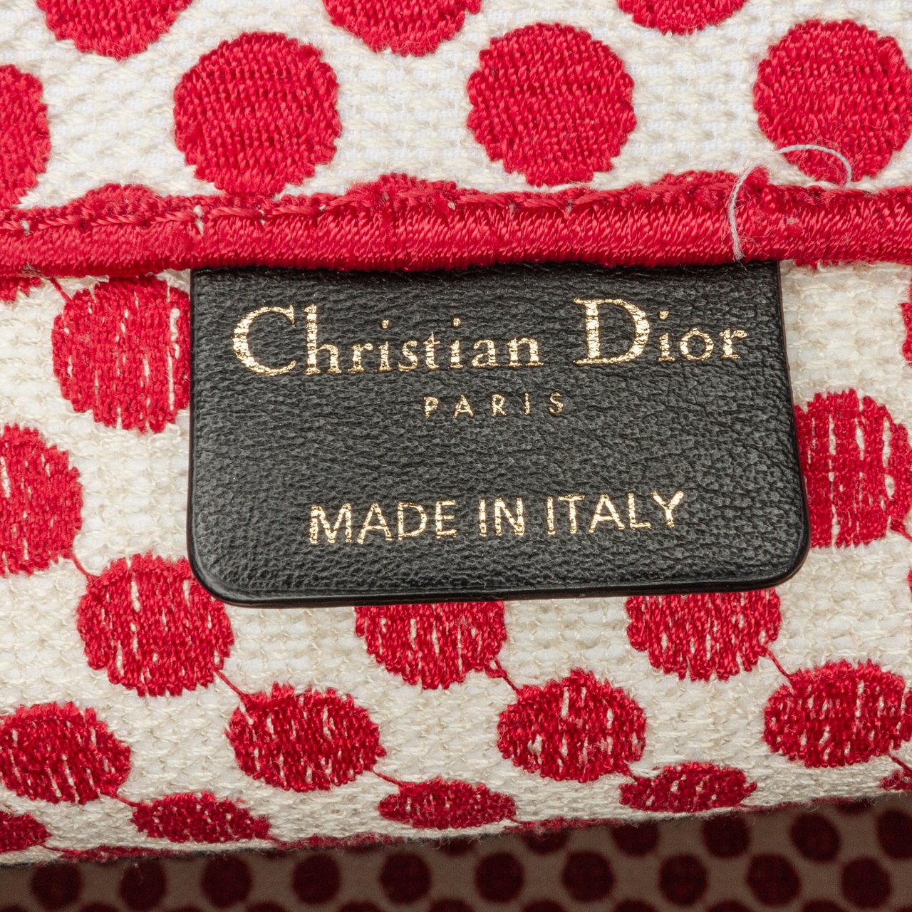 Dior DiorAmour Medium Embroidered Canvas Dots Book Tote Rood