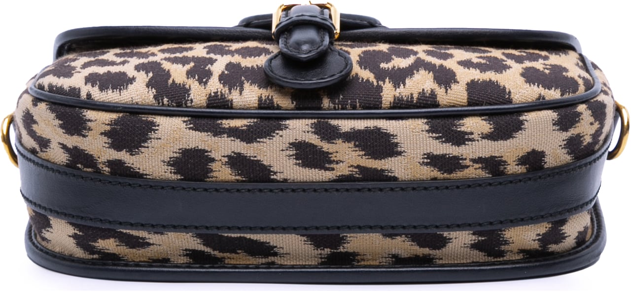 Dior Mizza Medium Embroidered Canvas Leopard Bobby Crossbody Bruin