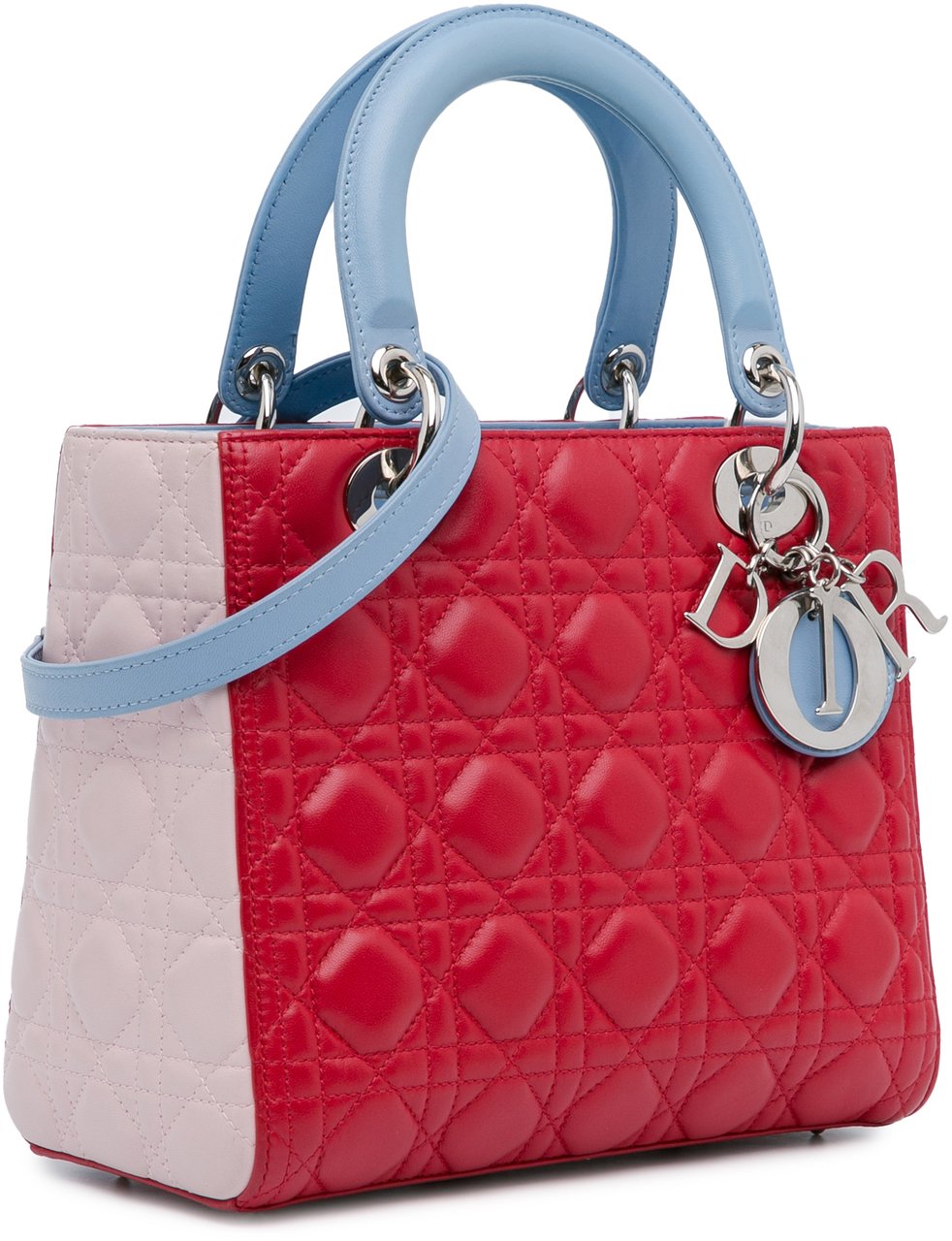 Dior Medium Tricolor Lambskin Cannage Lady Dior Rood