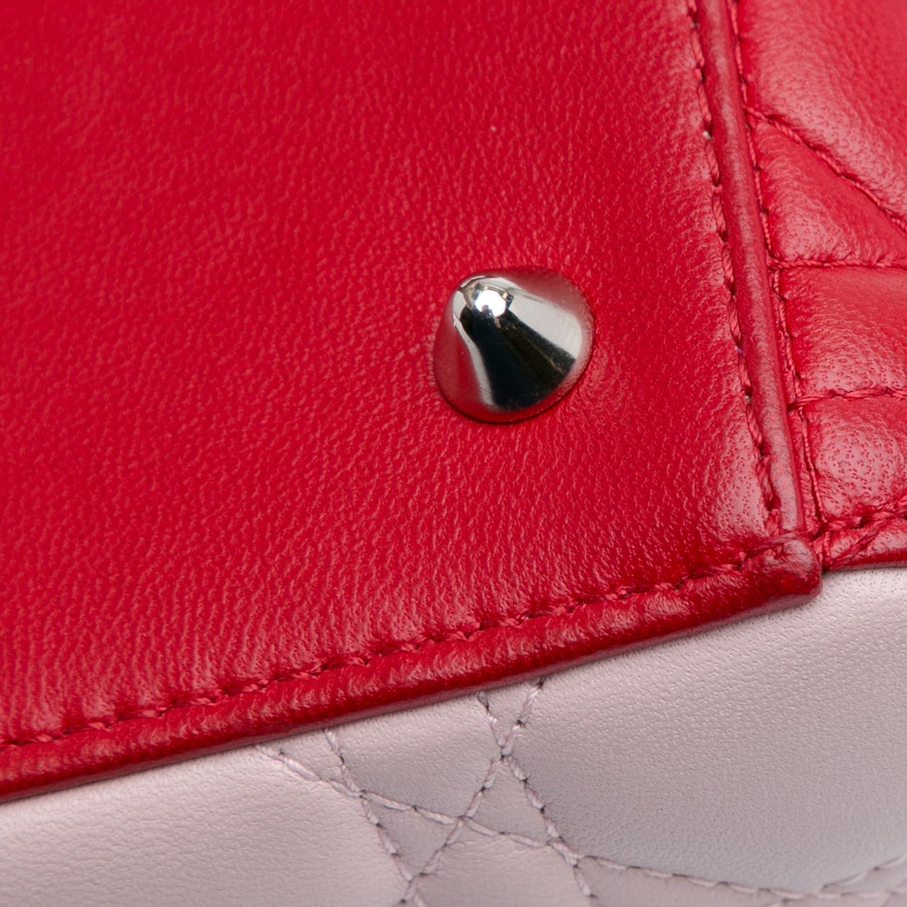 Dior Medium Tricolor Lambskin Cannage Lady Dior Rood