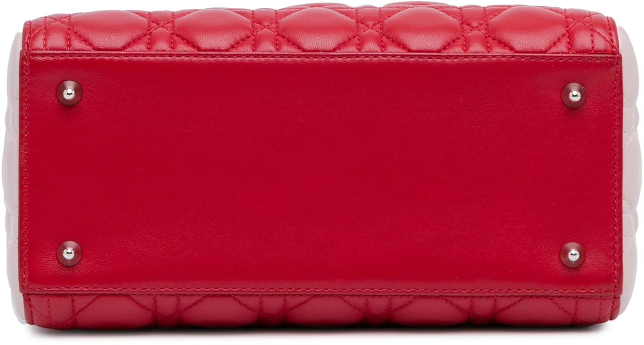 Dior Medium Tricolor Lambskin Cannage Lady Dior Rood