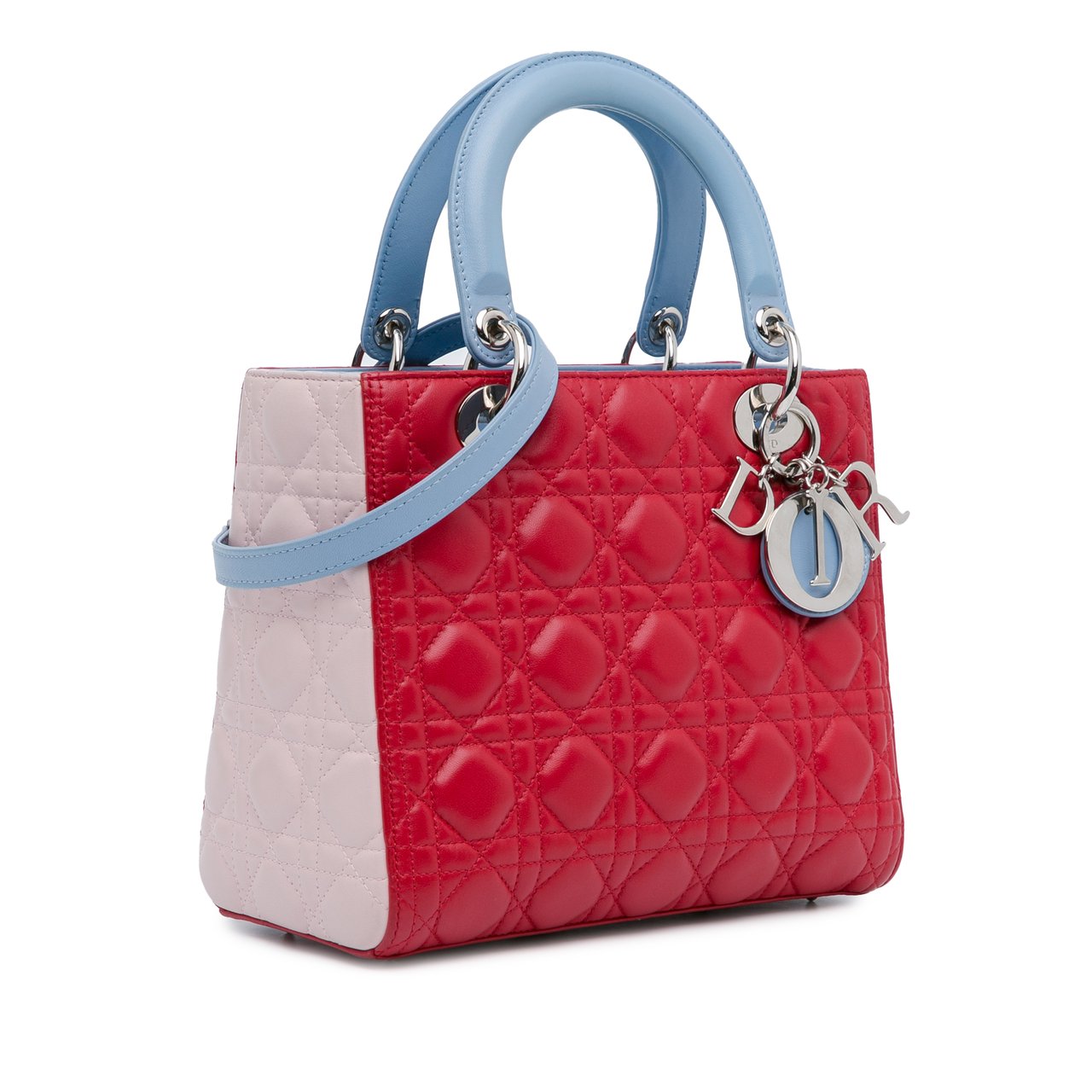 Dior Medium Tricolor Lambskin Cannage Lady Dior Rood