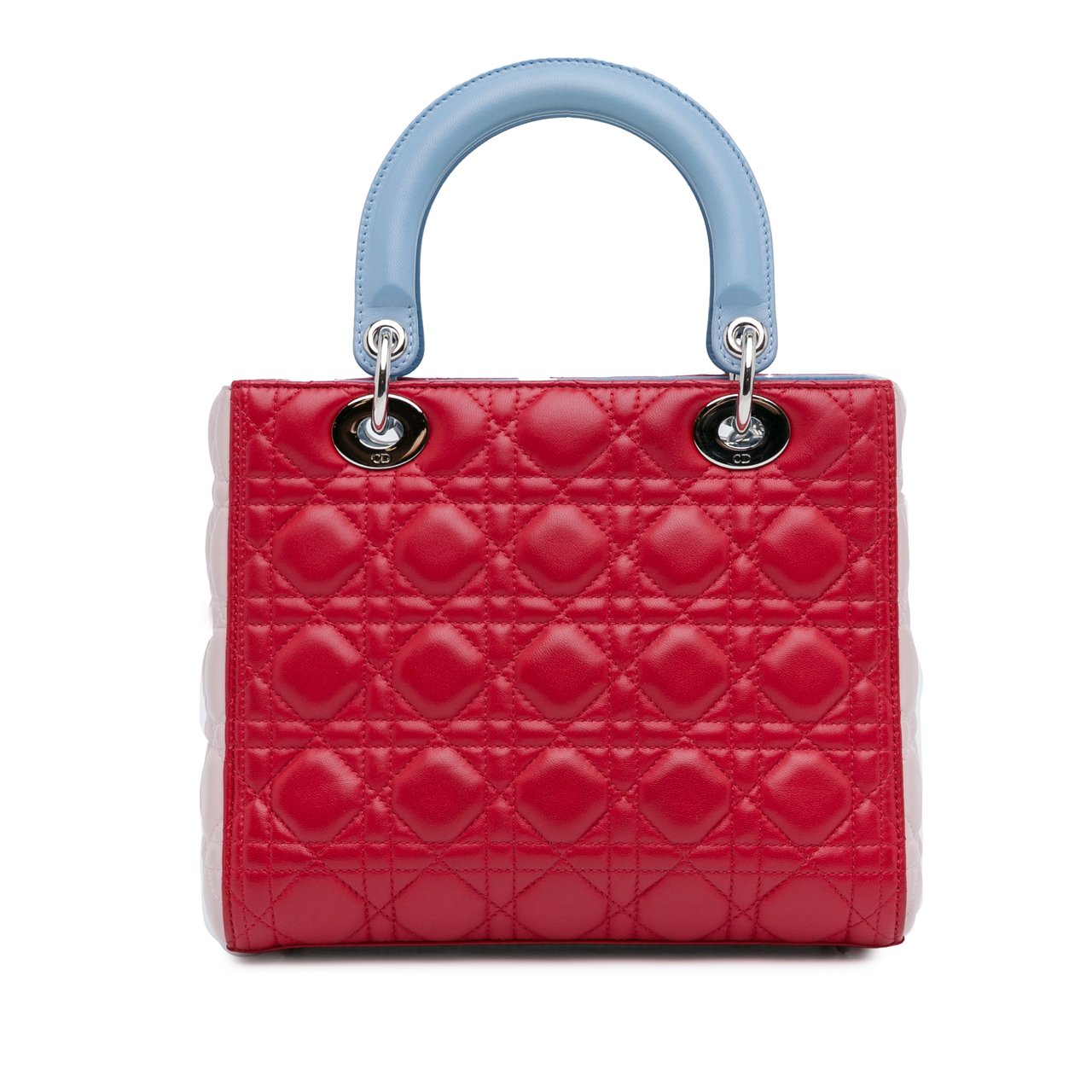 Dior Medium Tricolor Lambskin Cannage Lady Dior Rood