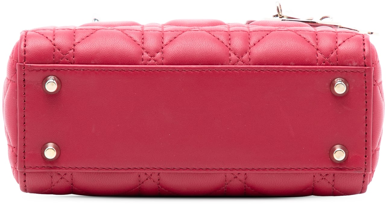 Dior Mini Lambskin Cannage Lady Dior Roze