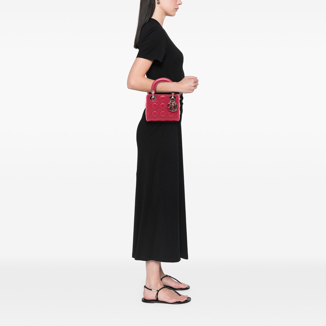 Dior Mini Lambskin Cannage Lady Dior Roze