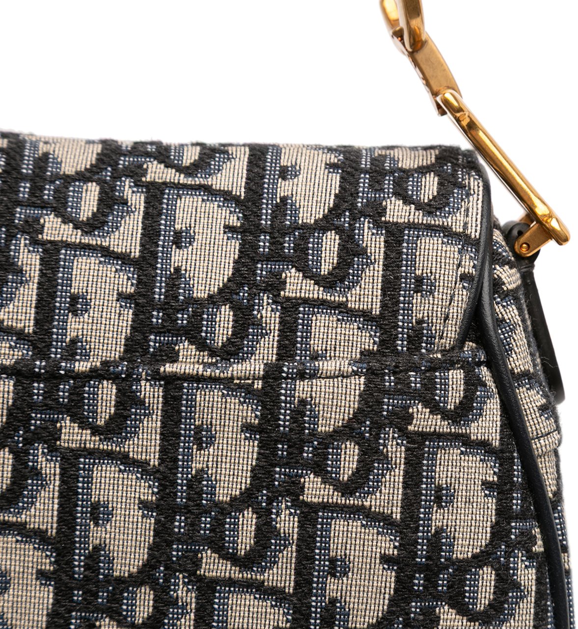 Dior Mini Oblique Canvas Saddle Bag Blauw