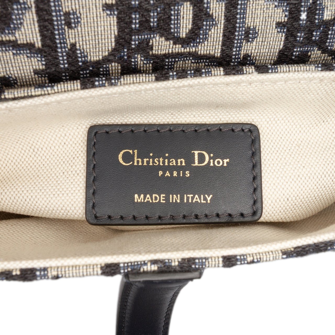 Dior Mini Oblique Canvas Saddle Bag Blauw