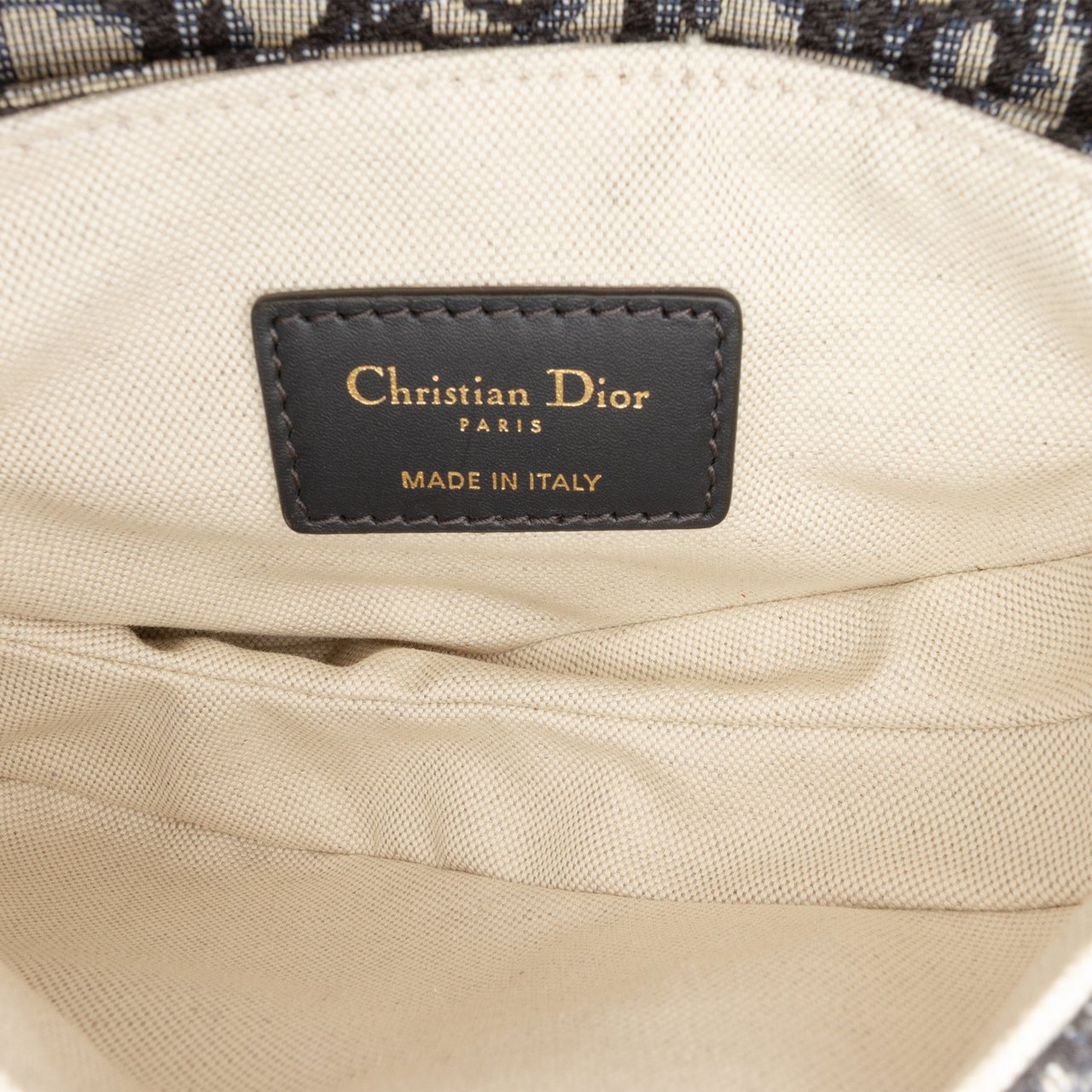 Dior Mini Oblique Canvas Saddle Bag Blauw