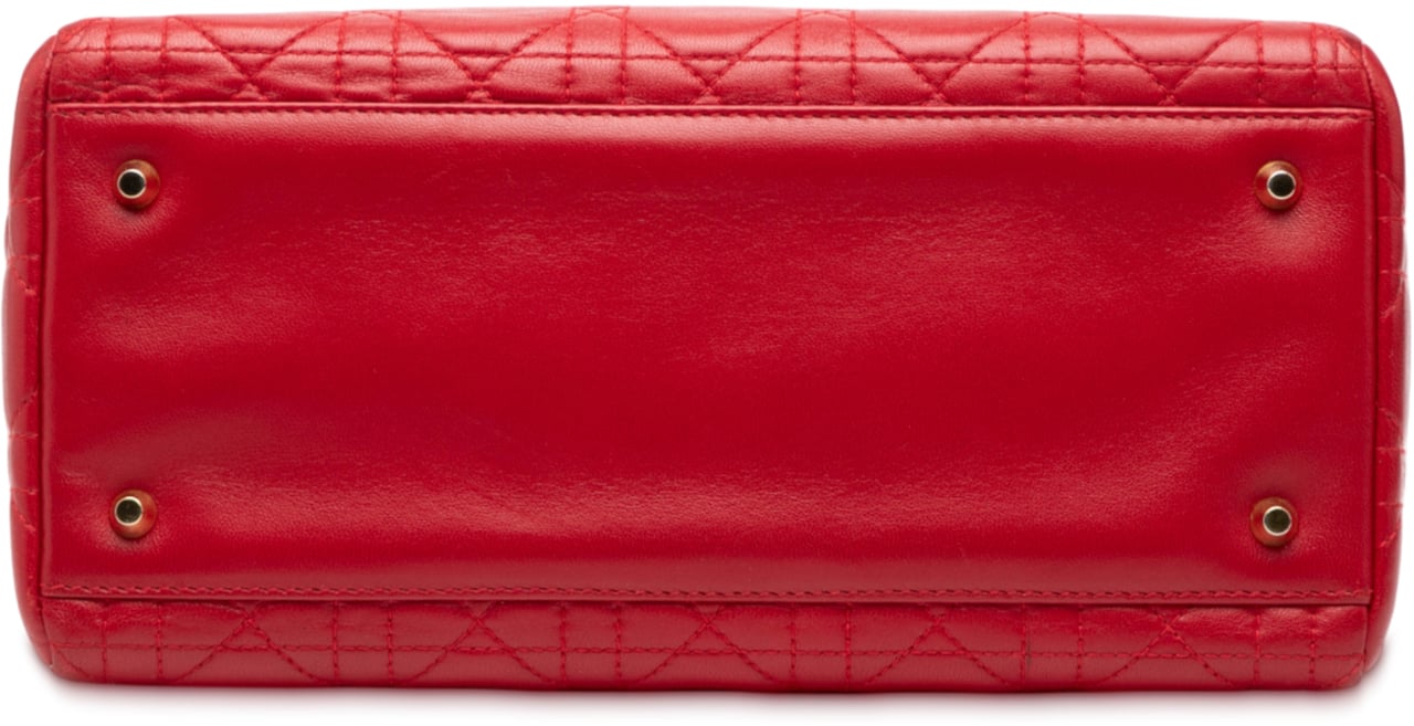Dior Medium Lambskin Cannage Lady Dior Rood