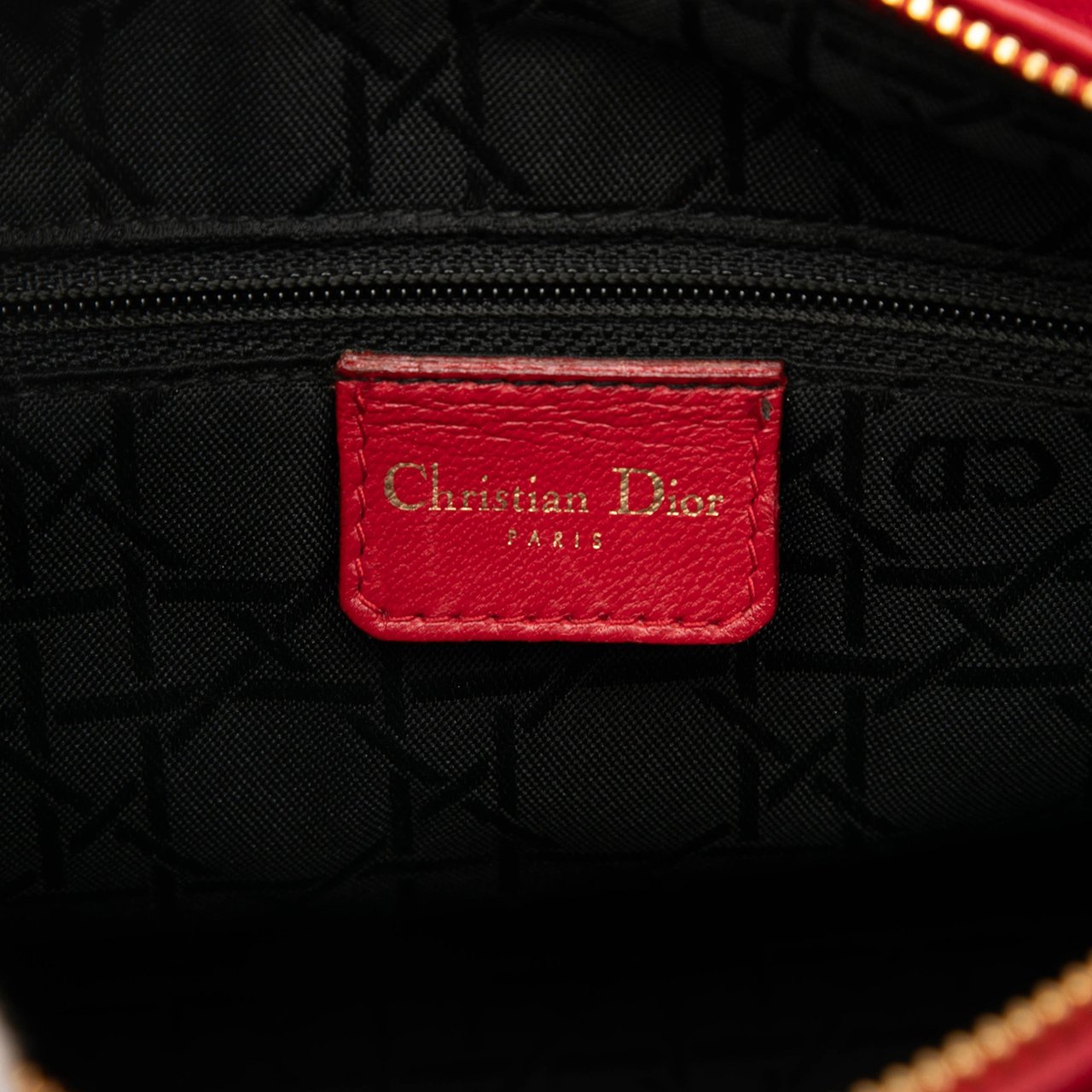 Dior Medium Lambskin Cannage Lady Dior Rood
