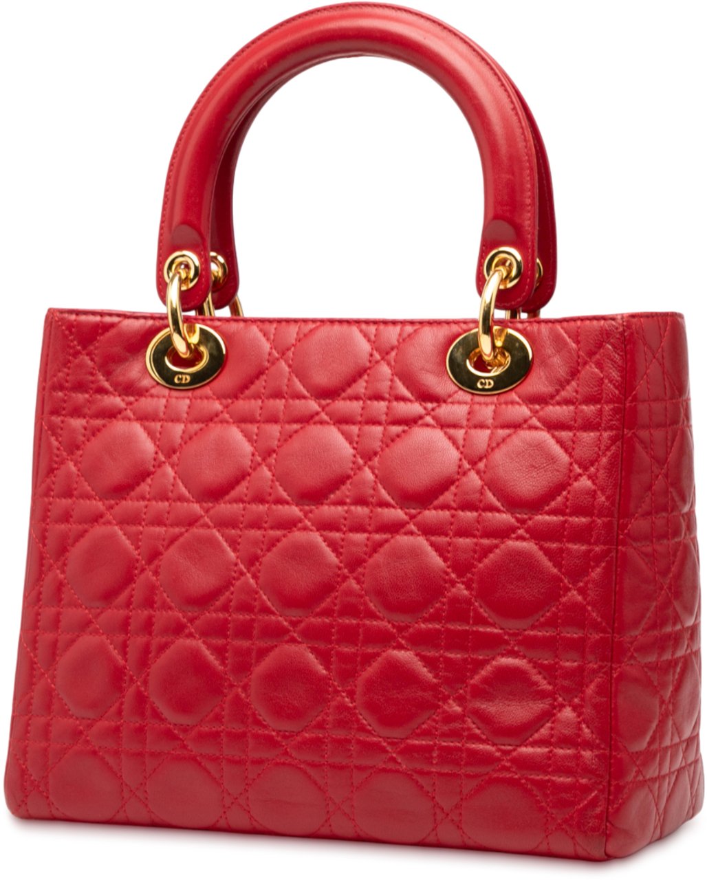 Dior Medium Lambskin Cannage Lady Dior Rood