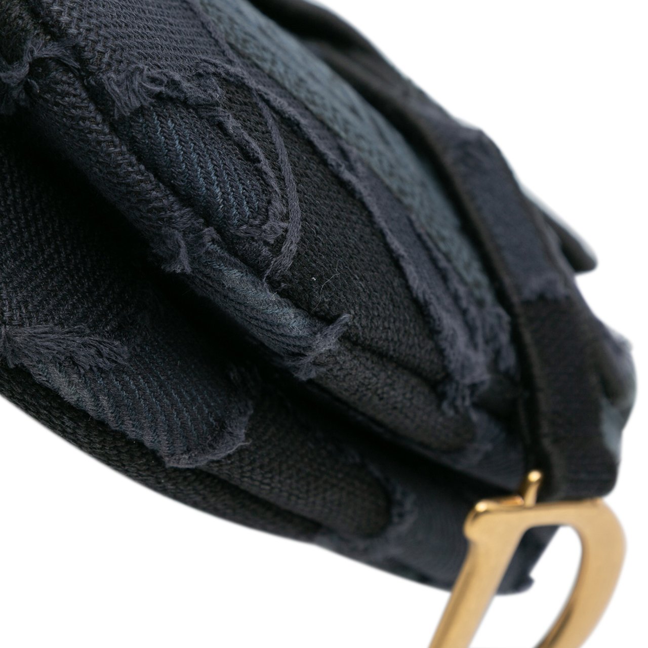 Dior Camouflage Embroidered Canvas Saddle Bag Blauw