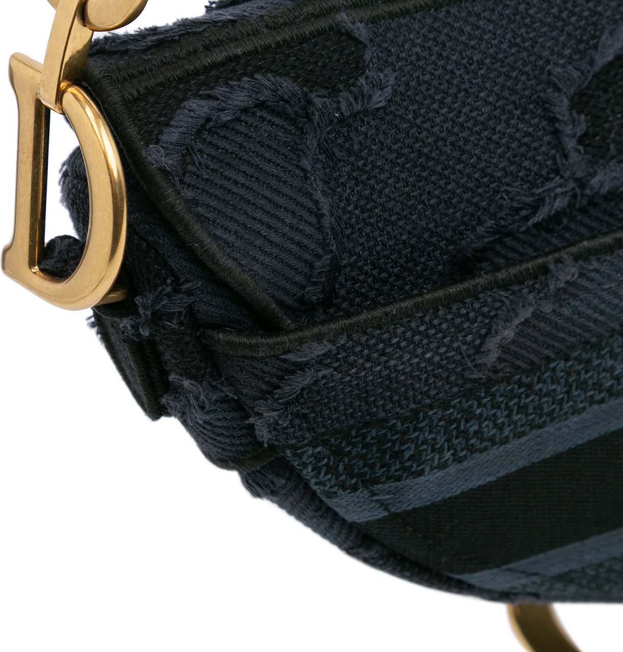 Dior Camouflage Embroidered Canvas Saddle Bag Blauw