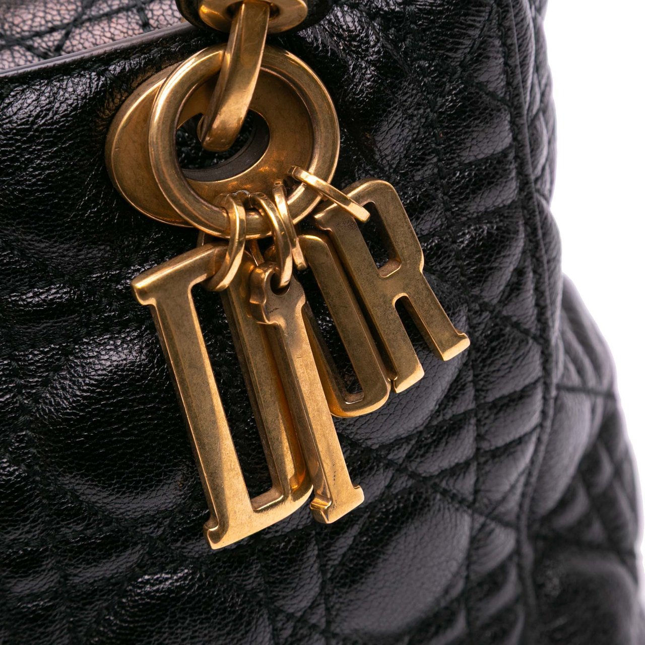 Dior Medium Grained Calfskin Cannage Supple Lady Dior Zwart