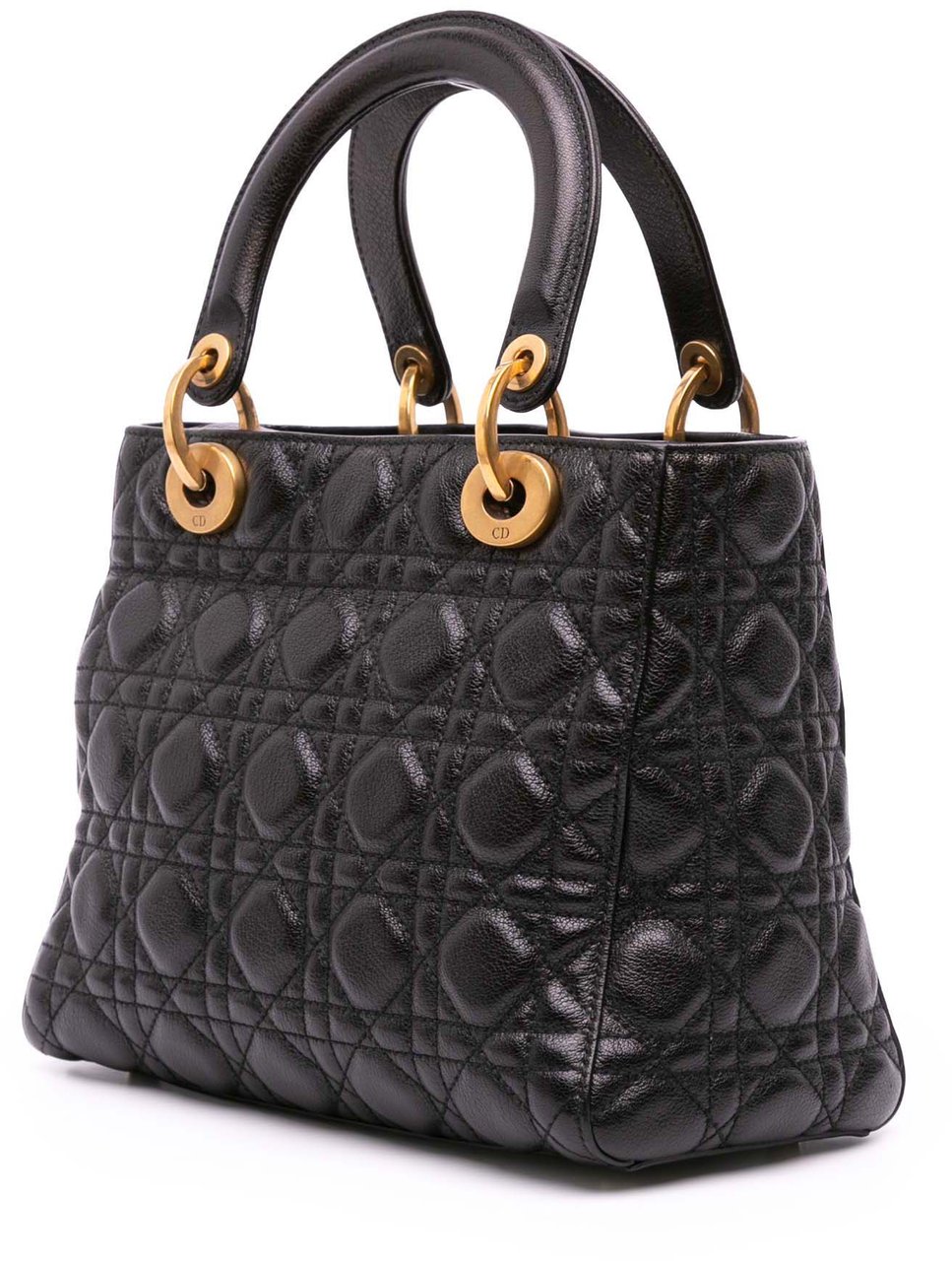 Dior Medium Grained Calfskin Cannage Supple Lady Dior Zwart