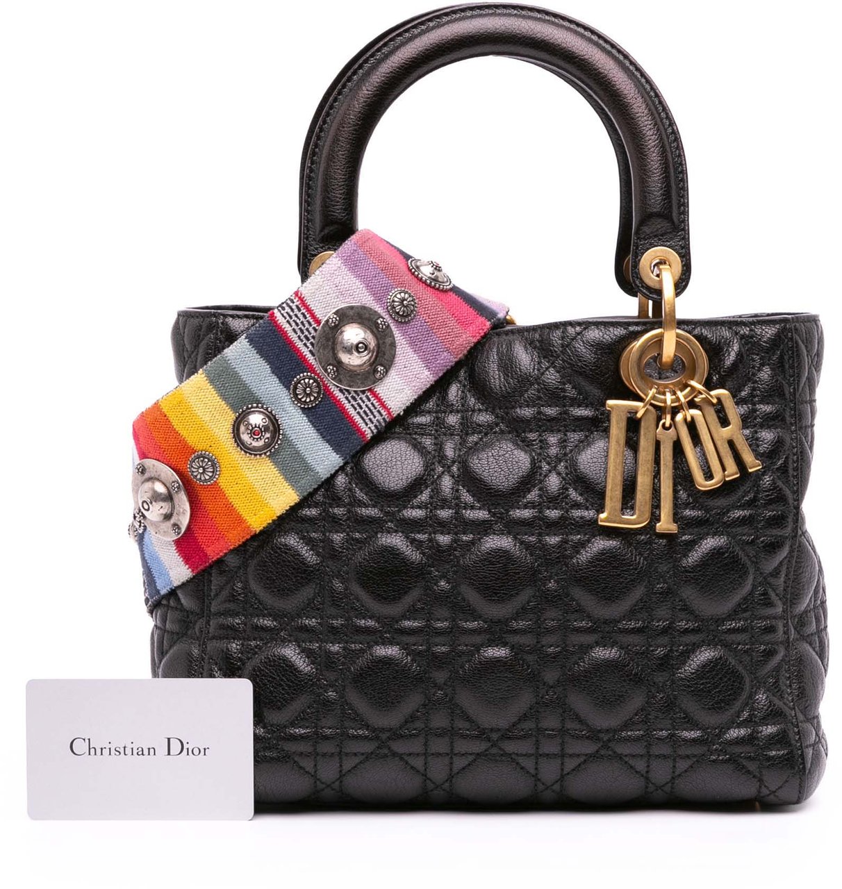 Dior Medium Grained Calfskin Cannage Supple Lady Dior Zwart