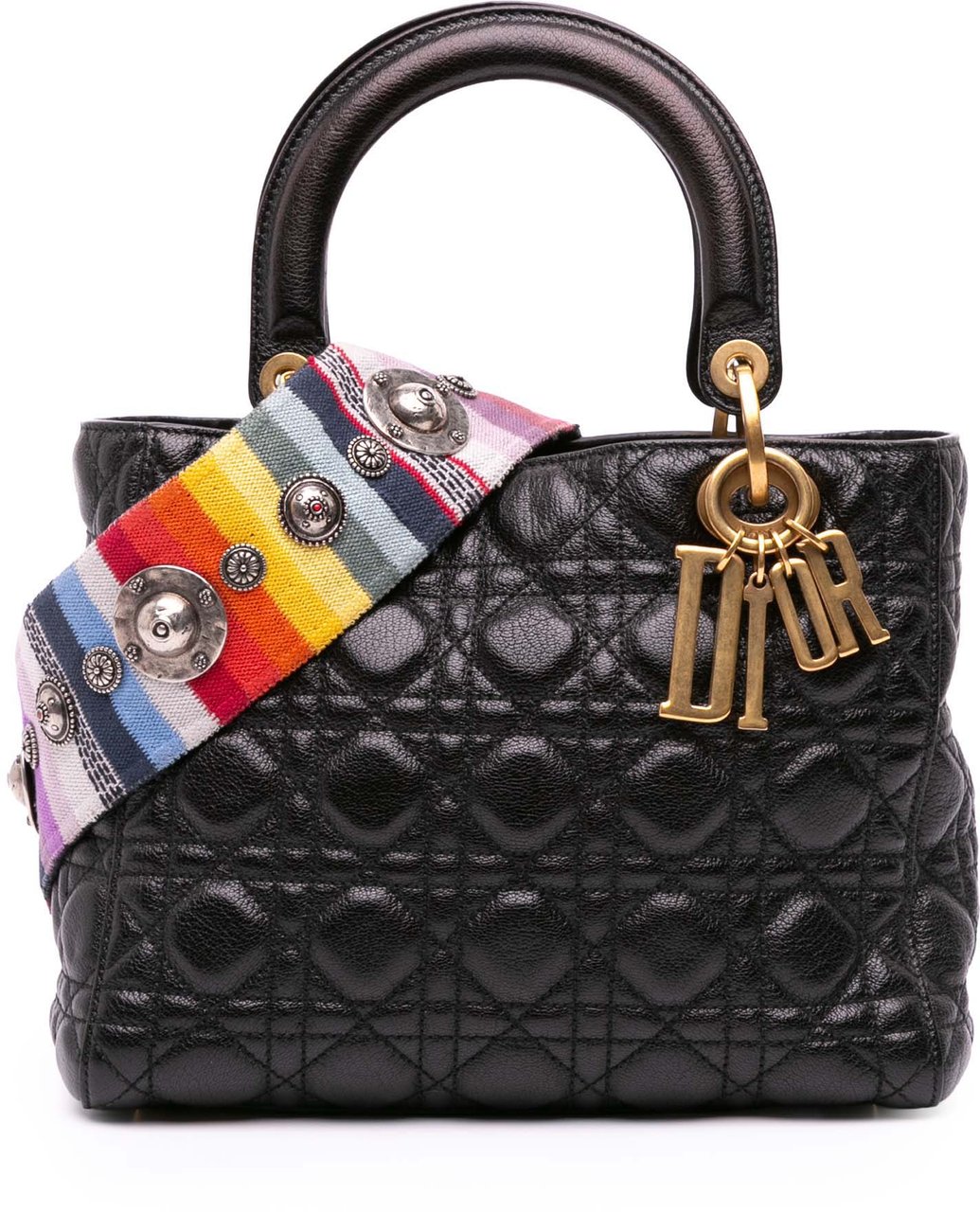Dior Medium Grained Calfskin Cannage Supple Lady Dior Zwart