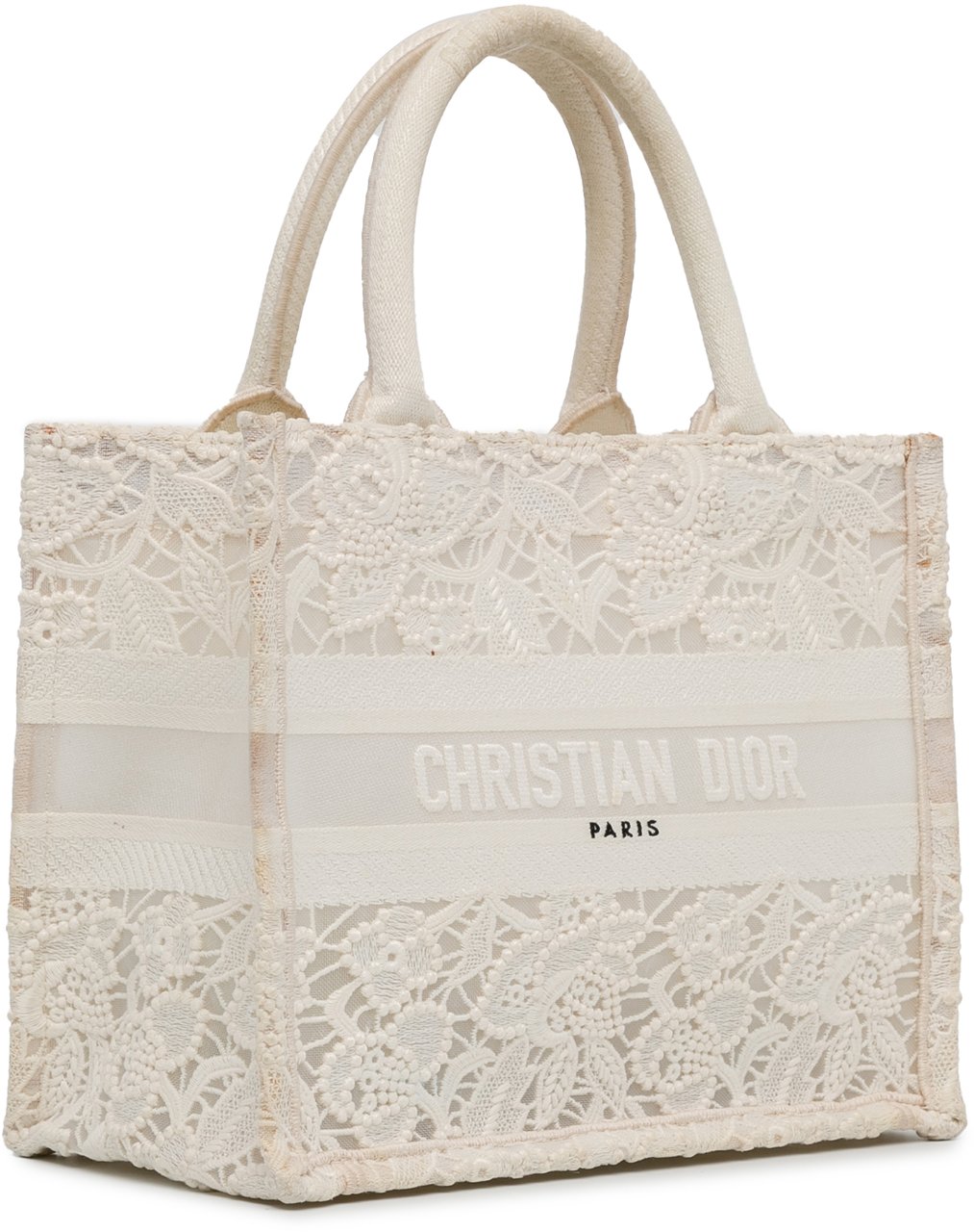 Dior Small D-Lace Embroidery Book Tote Wit