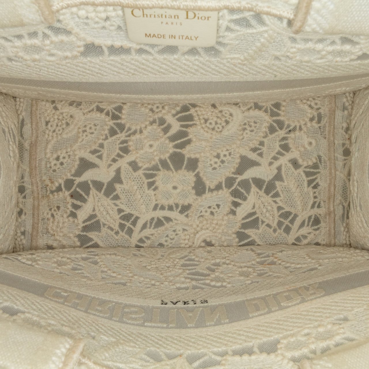 Dior Small D-Lace Embroidery Book Tote Wit
