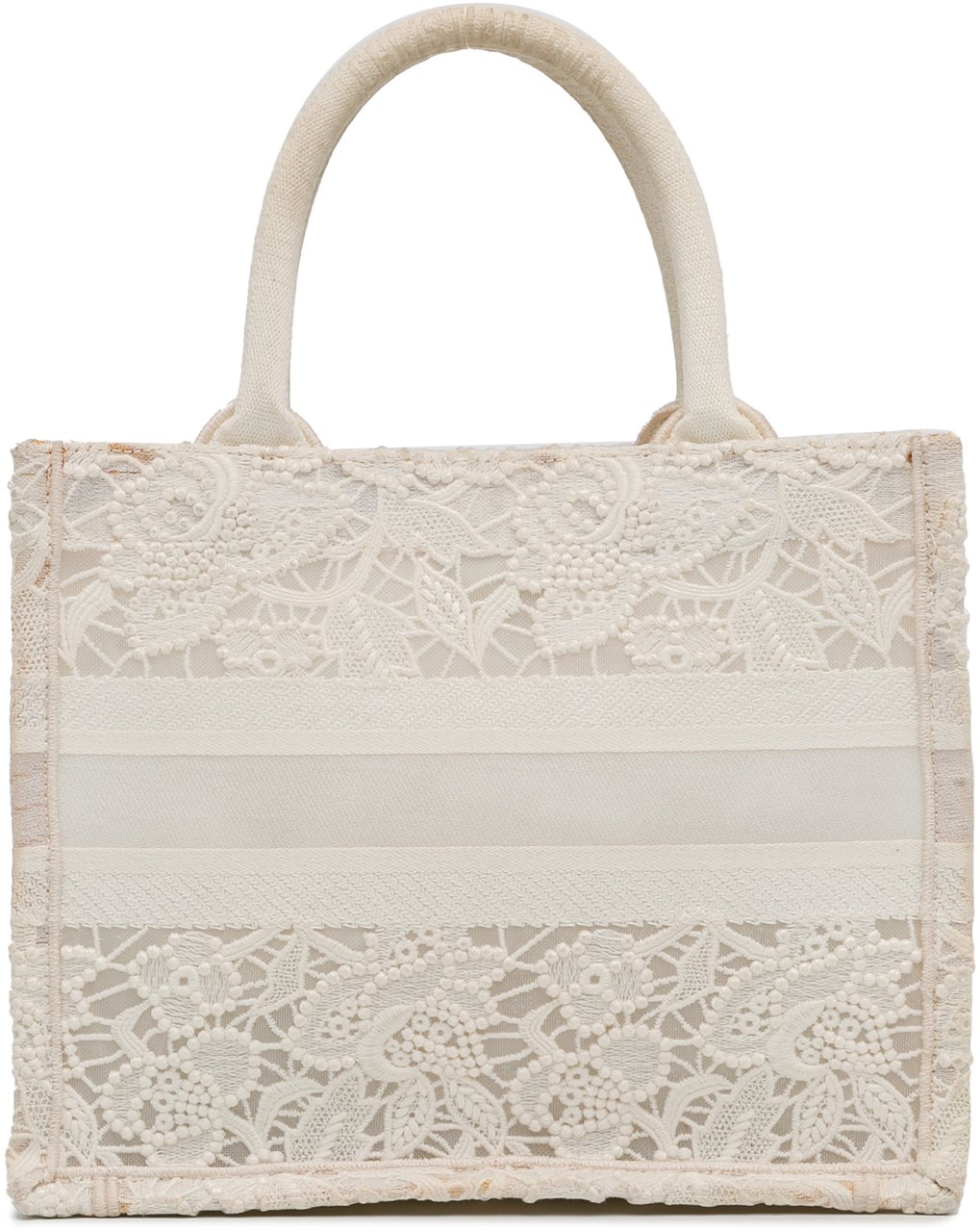 Dior Small D-Lace Embroidery Book Tote Wit