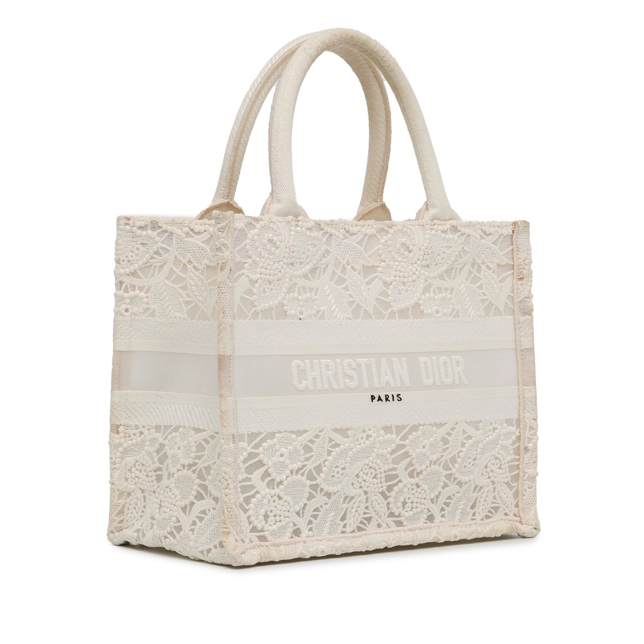 Dior Small D-Lace Embroidery Book Tote Wit