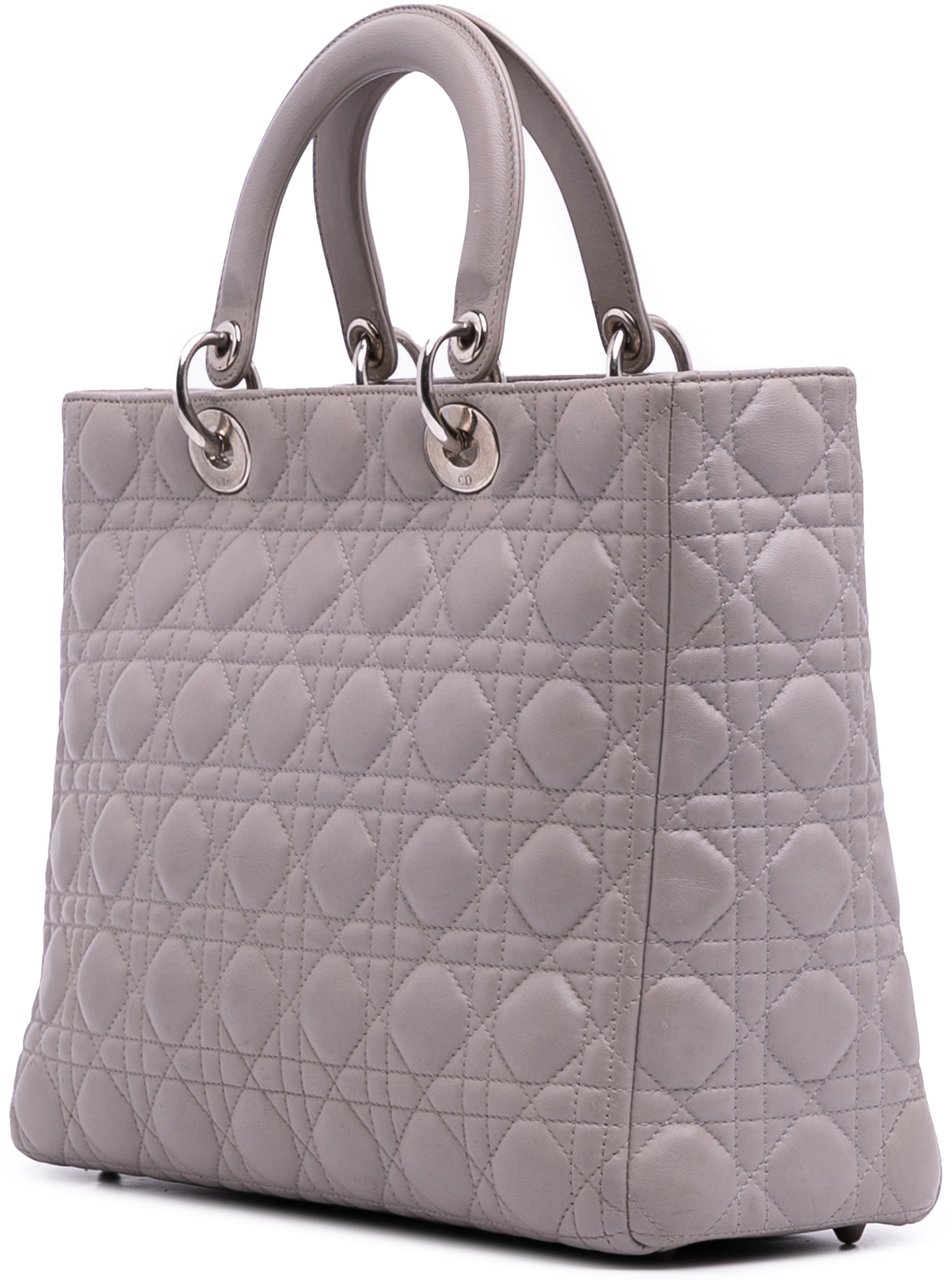 Dior Large Lambskin Cannage Lady Dior Paars