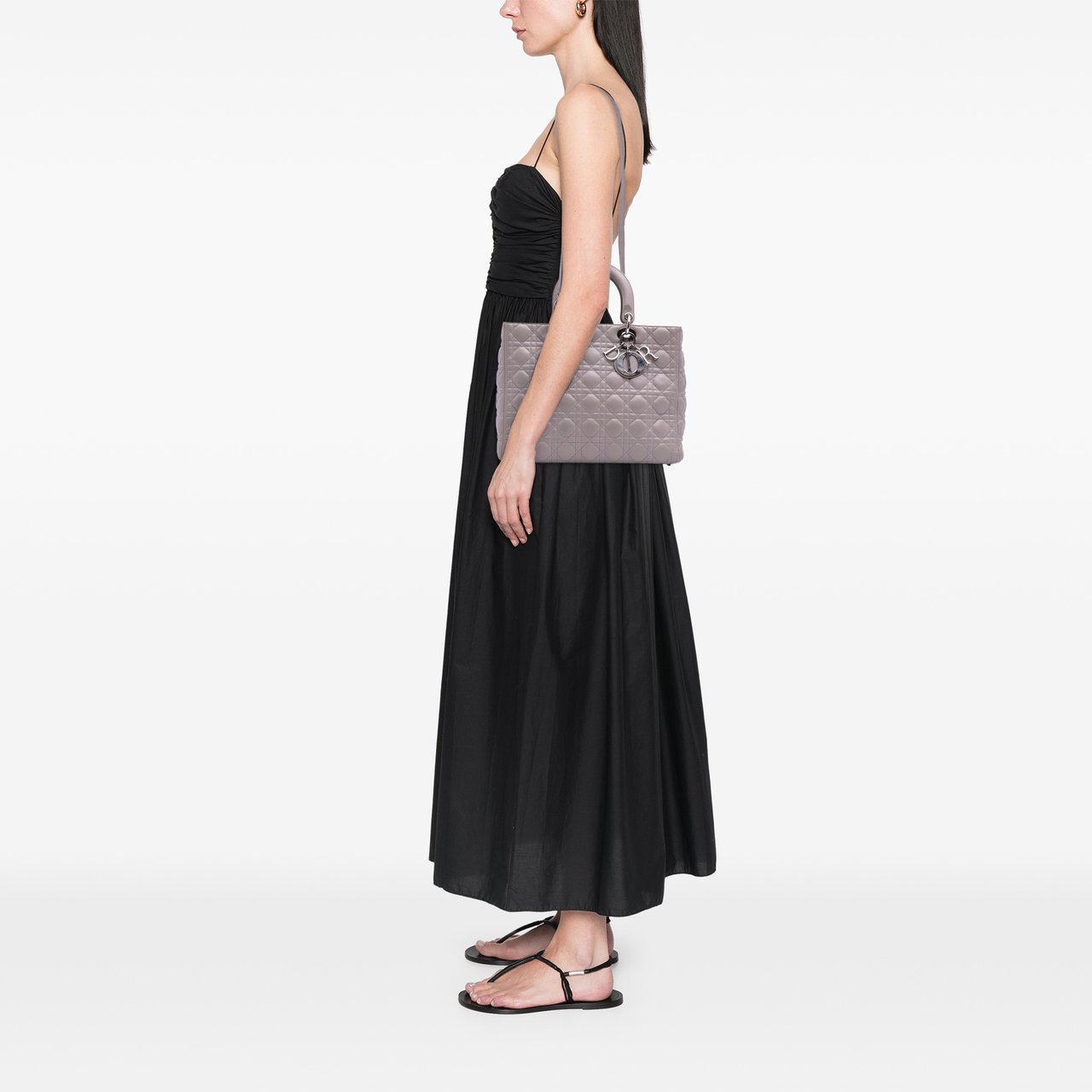 Dior Large Lambskin Cannage Lady Dior Paars