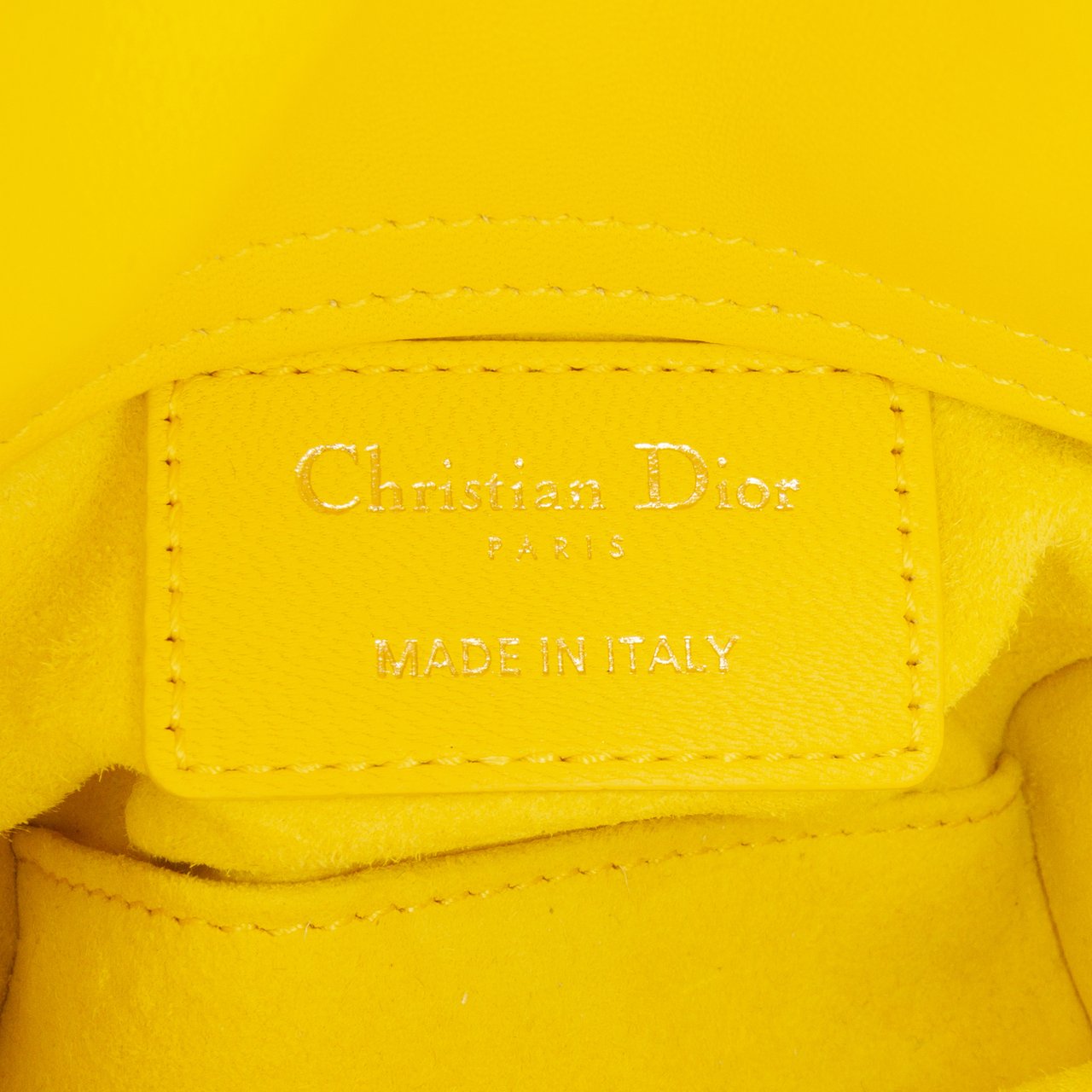 Dior Micro Lambskin Cannage Lady Dior Geel