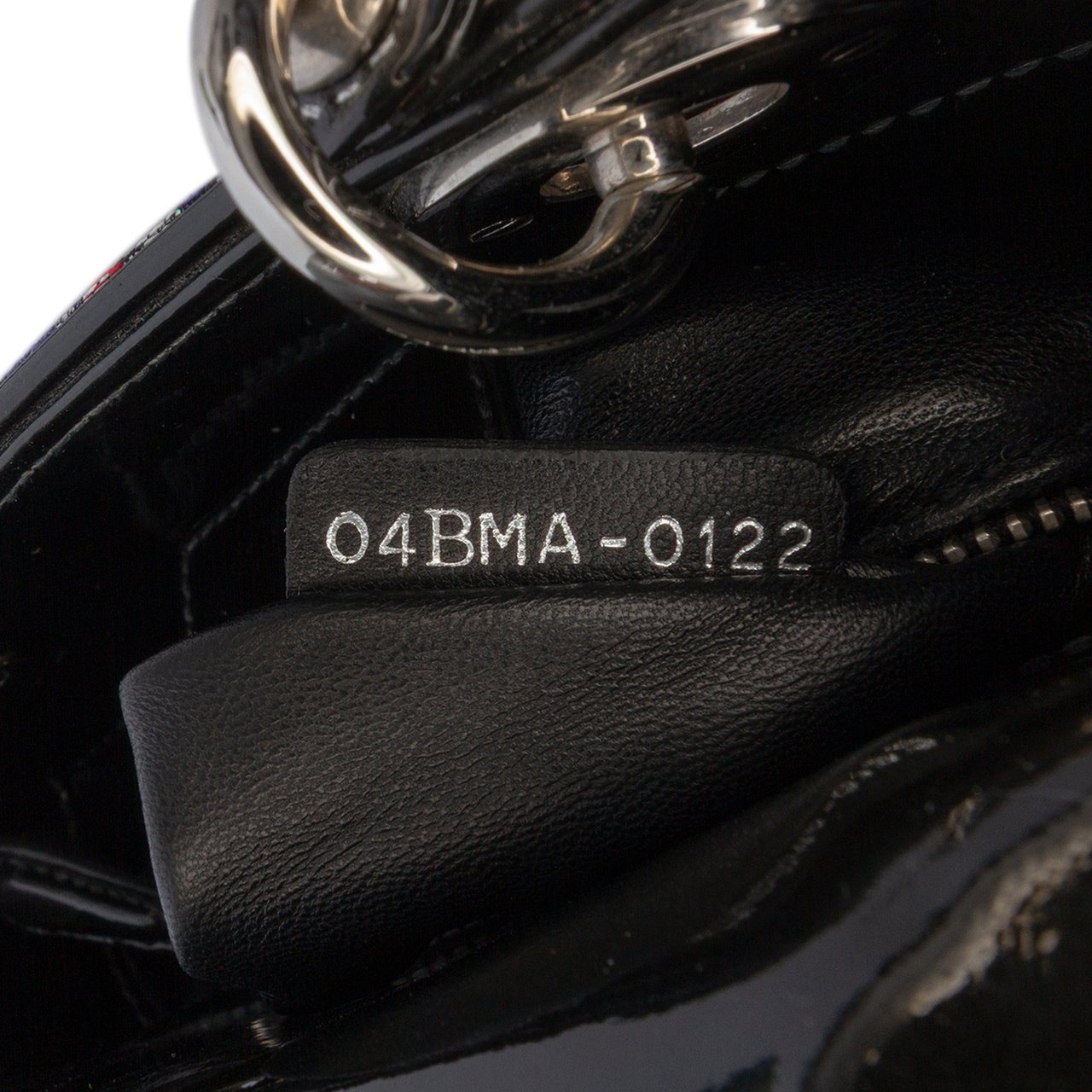 Dior Mini Multicolor Metallic Fabric and Patent Leather Lady Dior Zwart