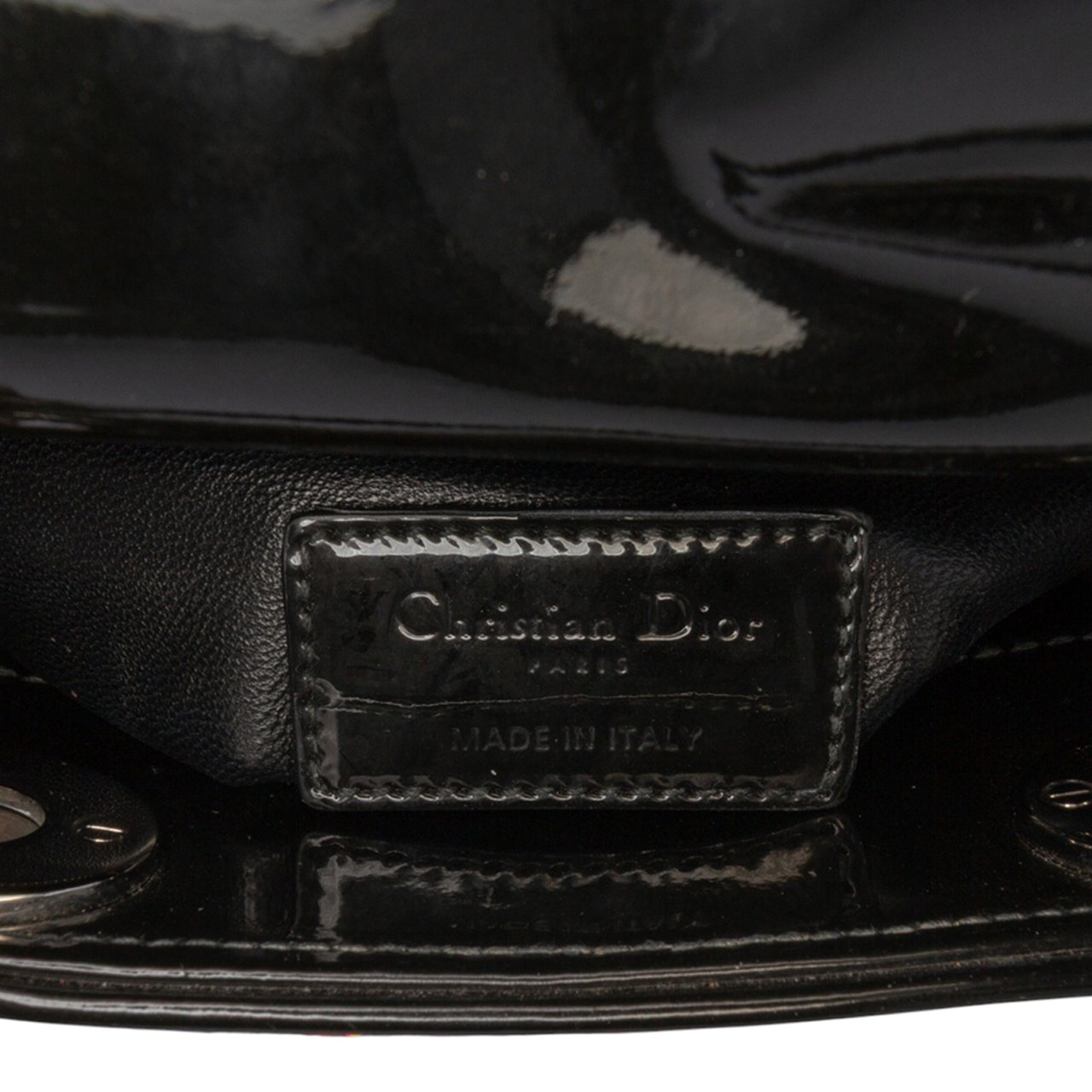 Dior Mini Multicolor Metallic Fabric and Patent Leather Lady Dior Zwart