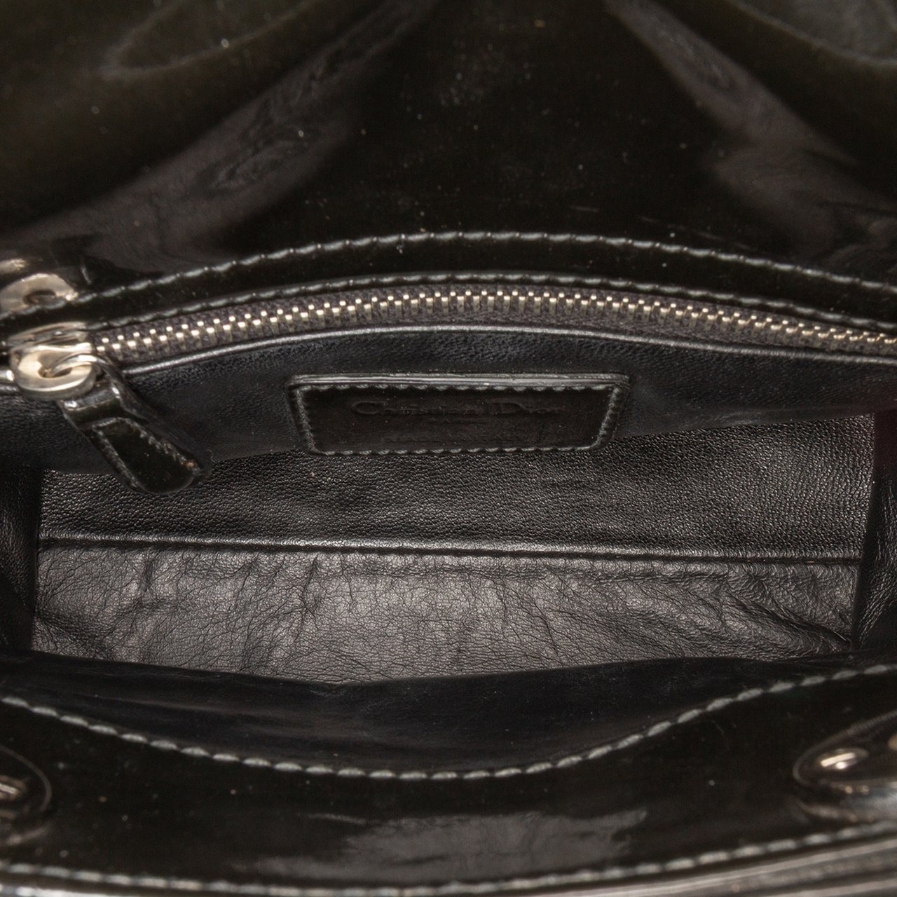 Dior Mini Multicolor Metallic Fabric and Patent Leather Lady Dior Zwart