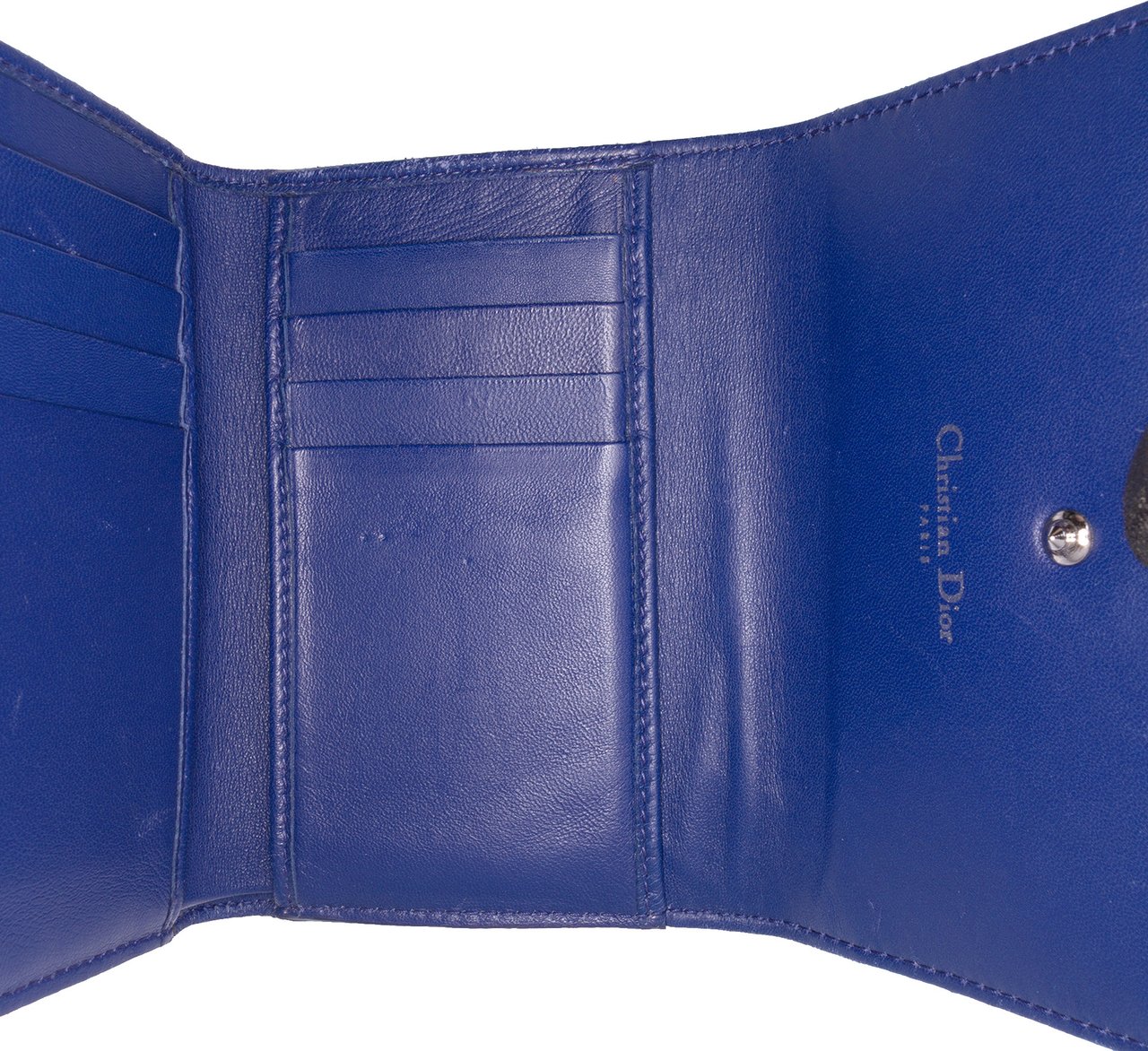 Dior Grained Calfskin Diorama Elancee Wallet Blauw