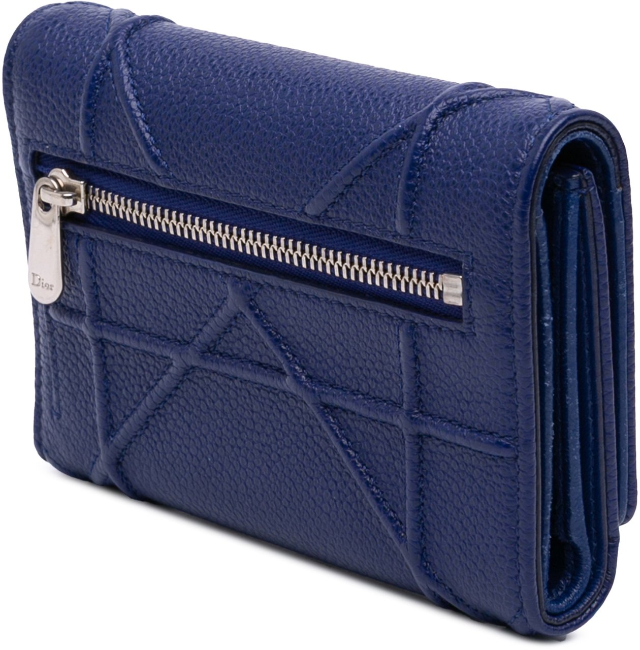 Dior Grained Calfskin Diorama Elancee Wallet Blauw