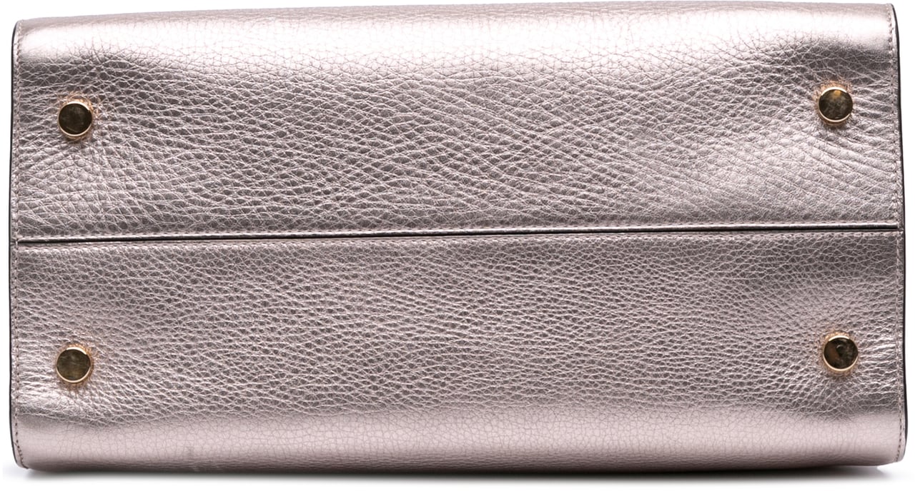 Dior Medium Metallic Grained Calfskin Diorever Satchel Goud