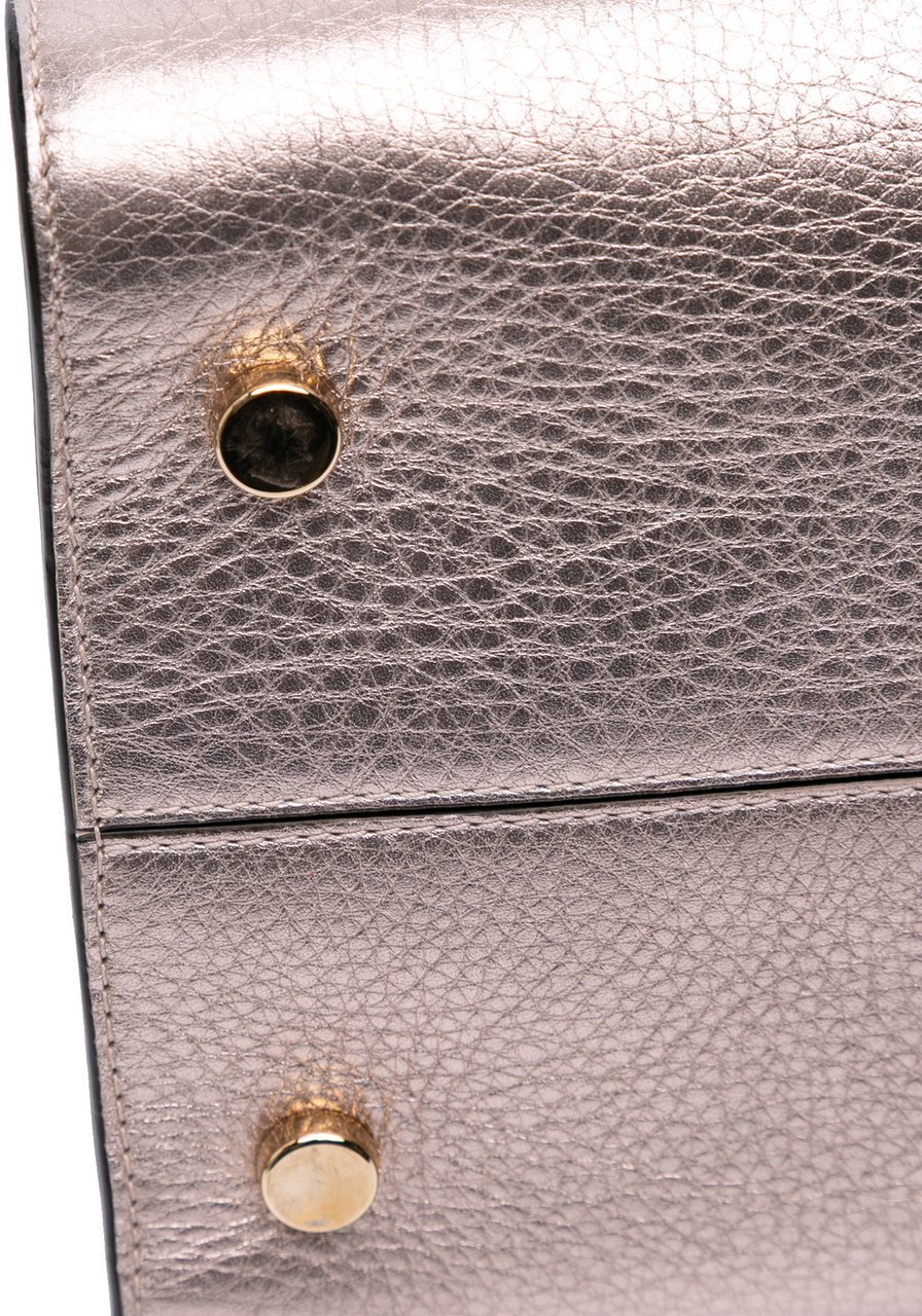Dior Medium Metallic Grained Calfskin Diorever Satchel Goud