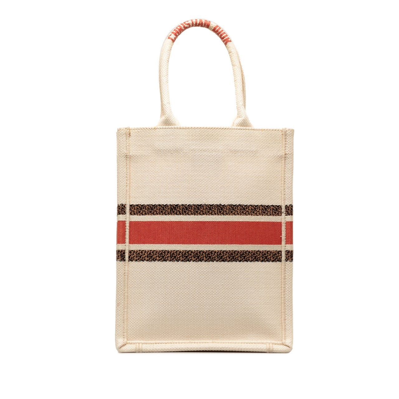 Dior Fleurs Bibliques Embroidery Vertical Book Tote Bruin