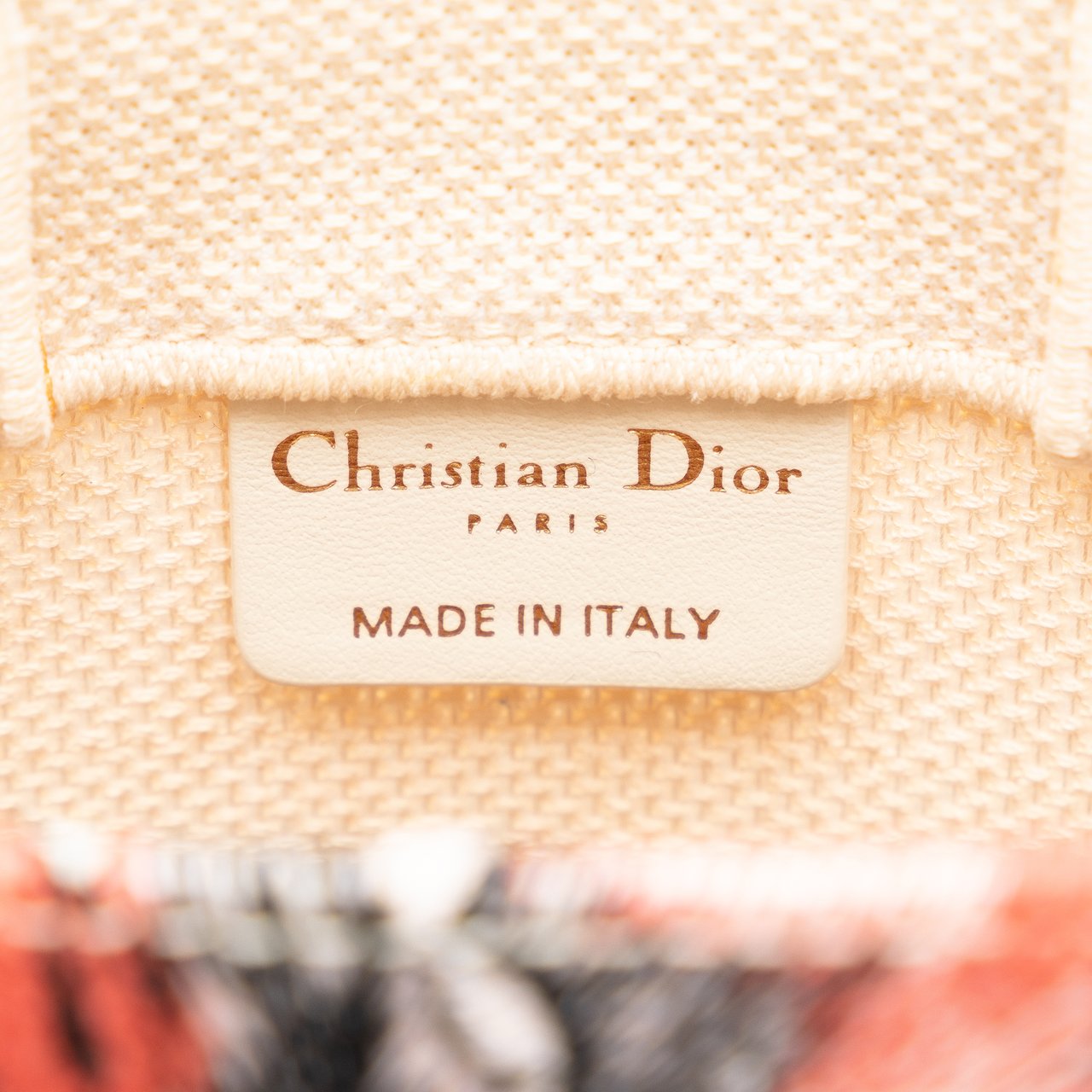 Dior Fleurs Bibliques Embroidery Vertical Book Tote Bruin