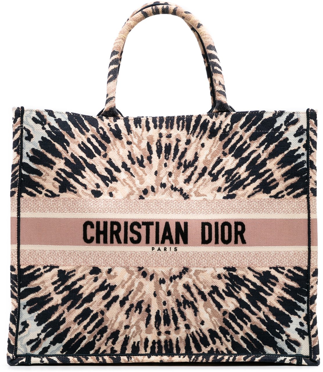 Dior Large Embroidered Canvas Tie Dye Book Tote Bruin