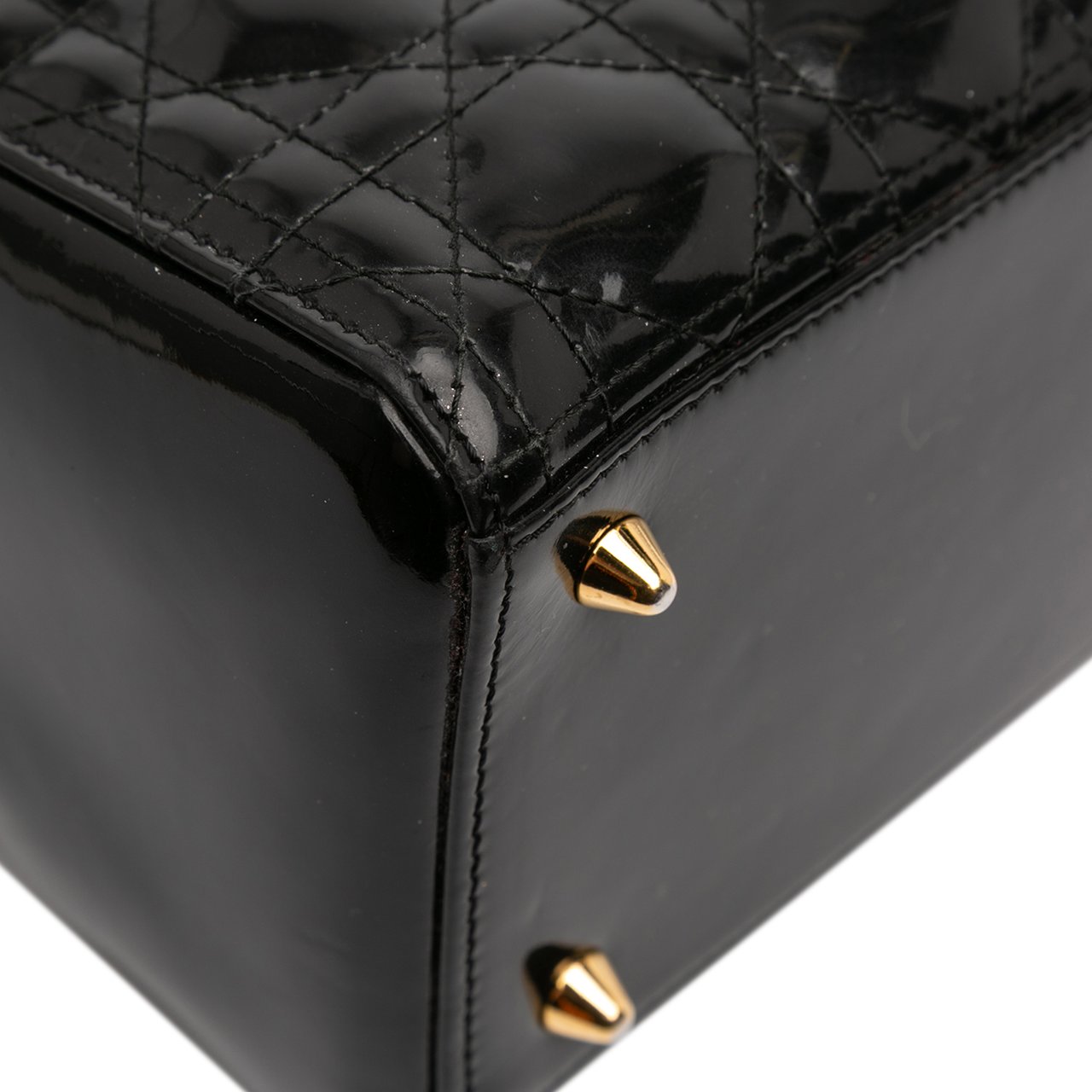 Dior Medium Patent Cannage Lady Dior Zwart