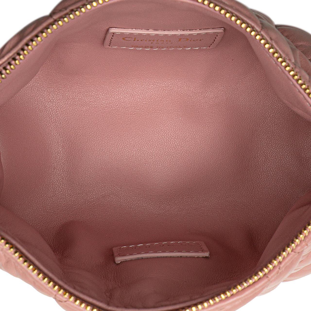 Dior Small Calfskin Macrocannage Diortravel Nomad Pouch Roze