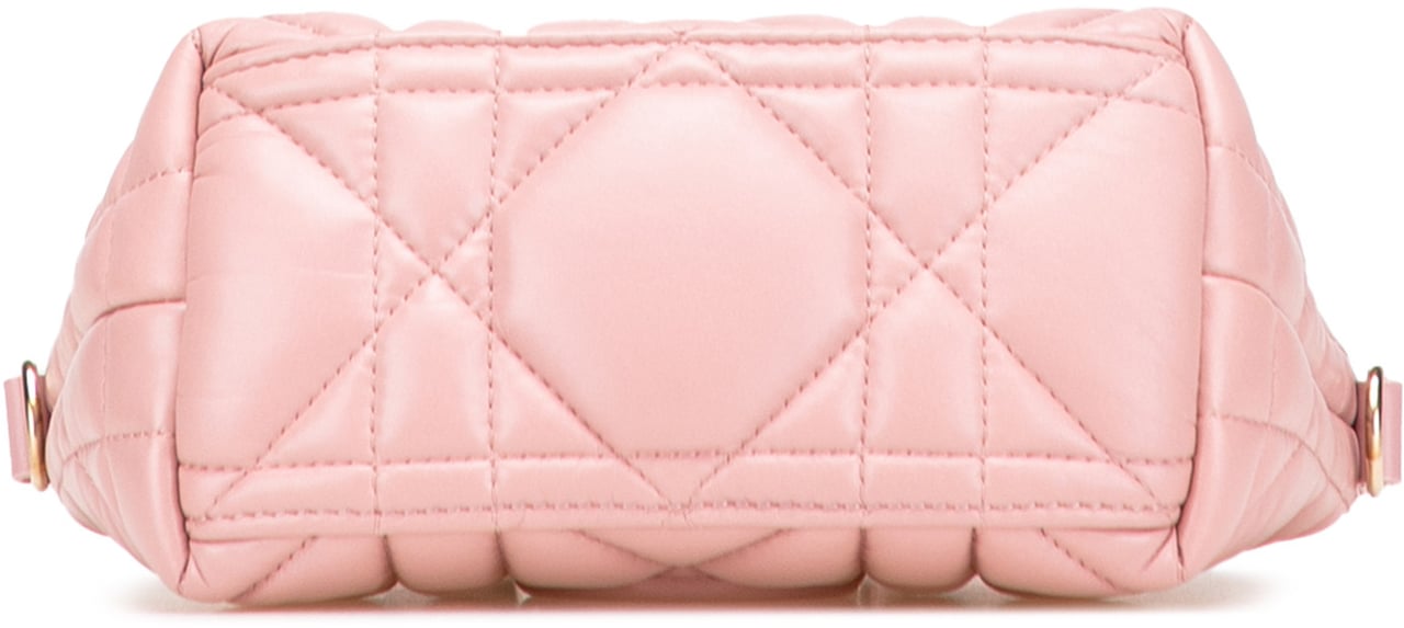 Dior Small Calfskin Macrocannage Diortravel Nomad Pouch Roze